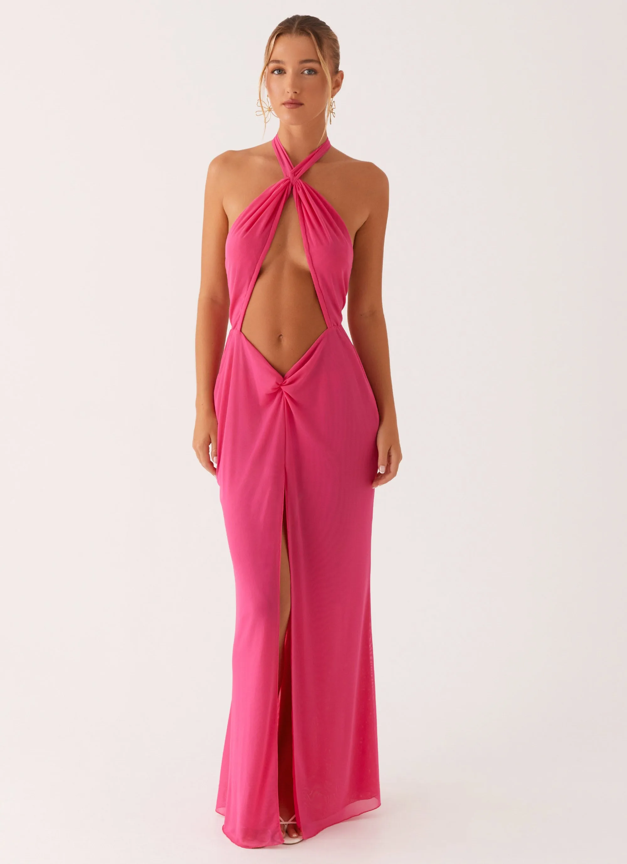 Centre Stage Maxi Dress - Pink Smooth silhouette
