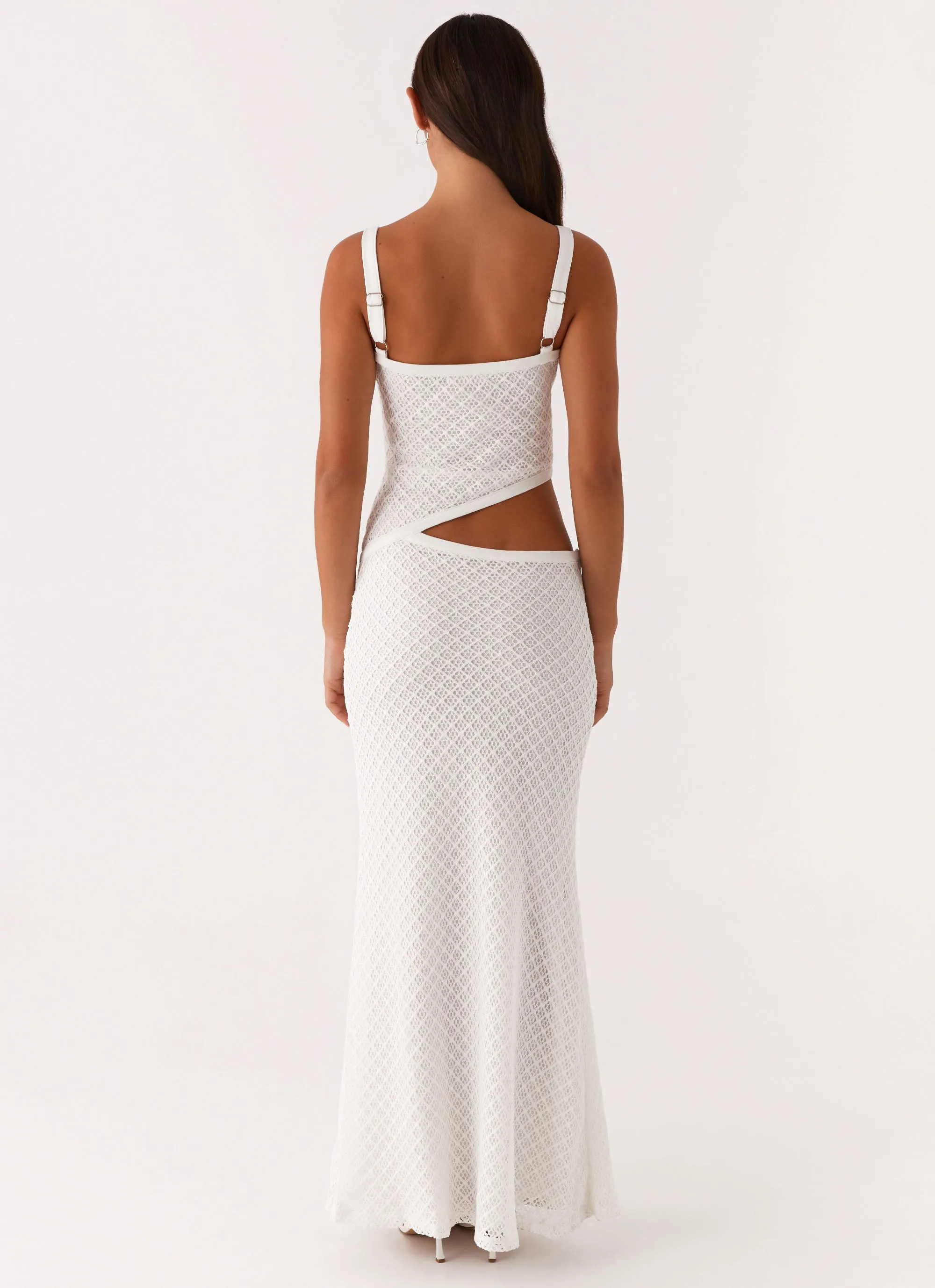 All Fit Style Basic Fashion Jocelyn Maxi Dress - White Crochet