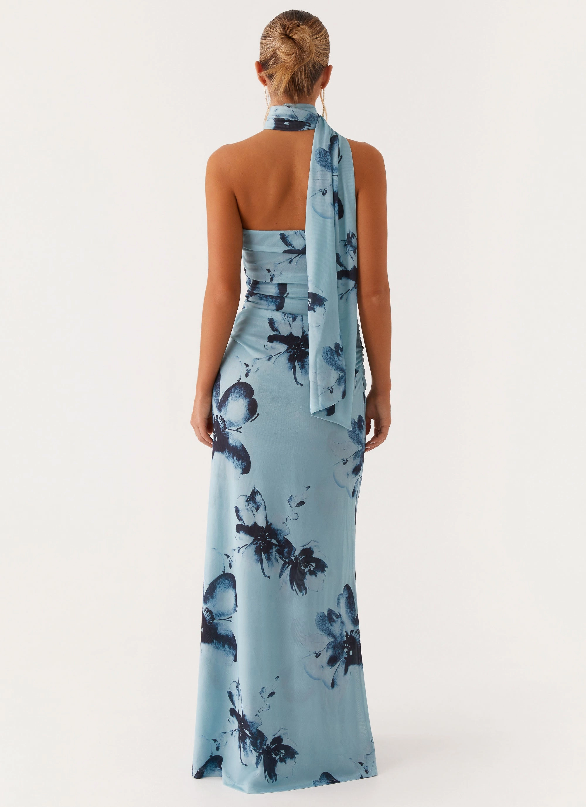 Songbird Maxi Dress - Blue Black Floral Natural Layers