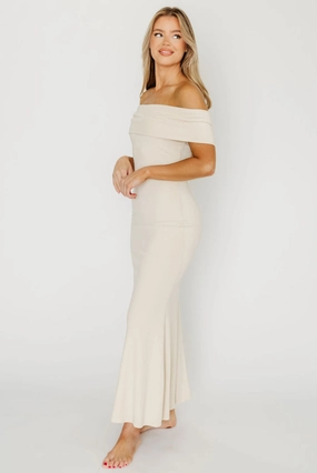 Urban Drape Summer-Season Monroe Maxi Dress in Ivory - Bump Friendly