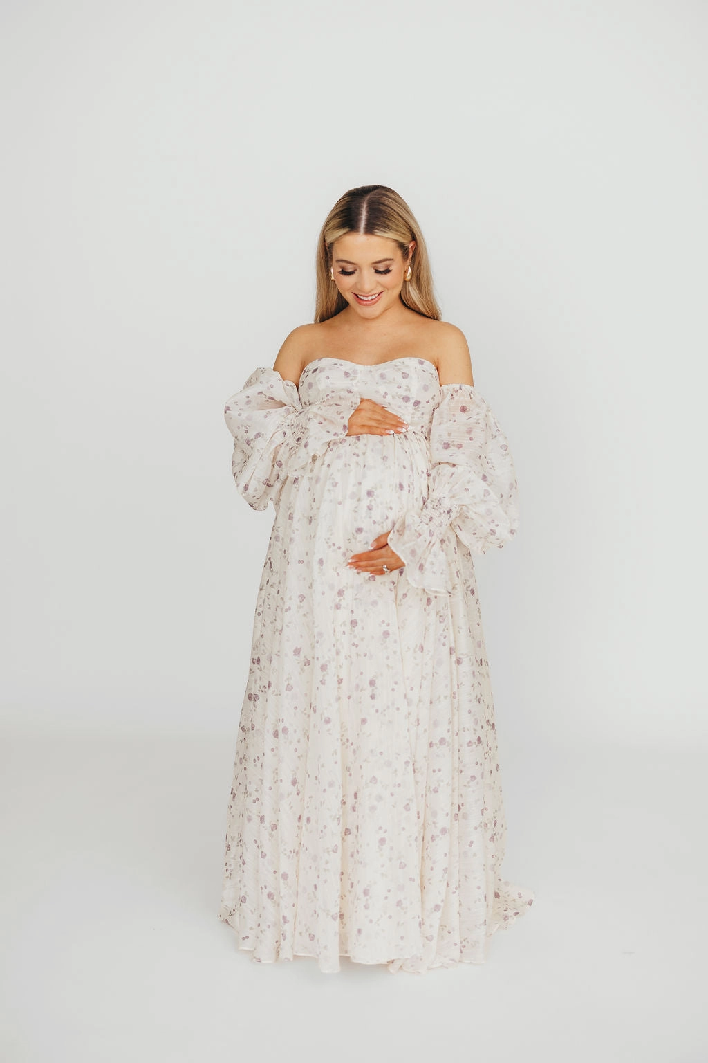 Dear Lily Maxi Dress in Lilac - Bump Friendly Trendy Waist