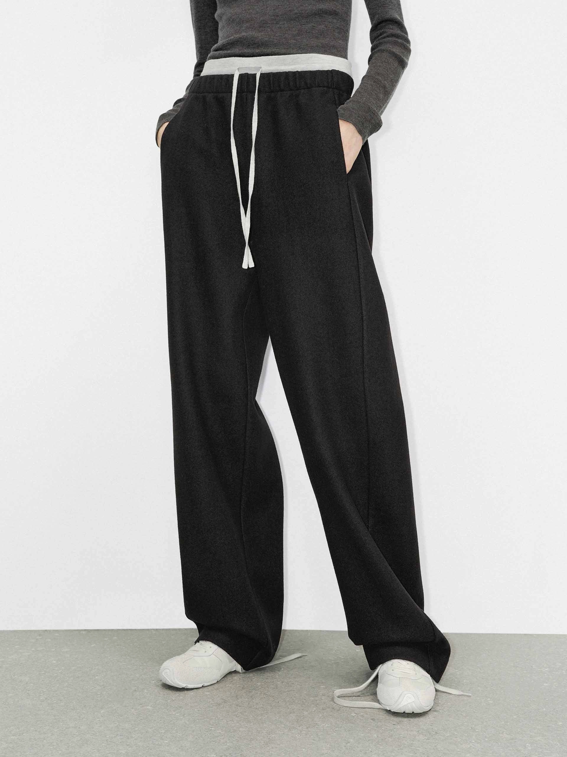 Deconstructed Waist Straight Pants Breathable wear