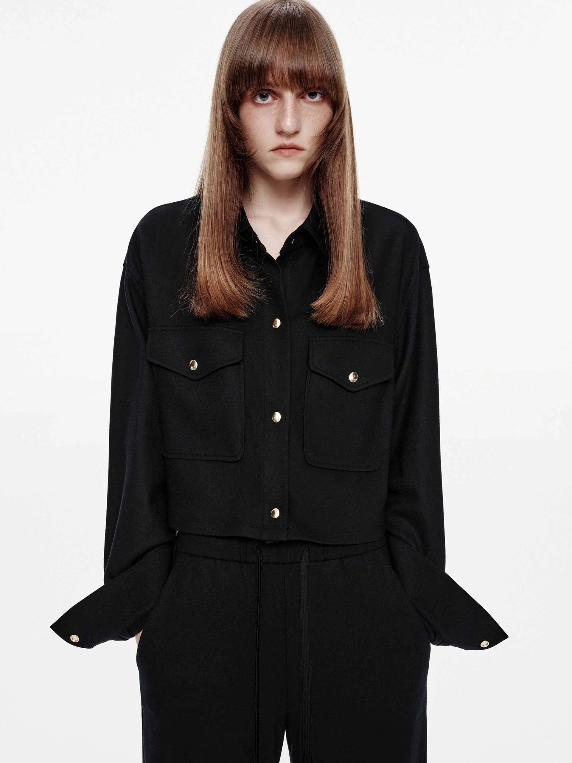 Modular Design Universal Fit Framework Wool Blend Cropped Jacket