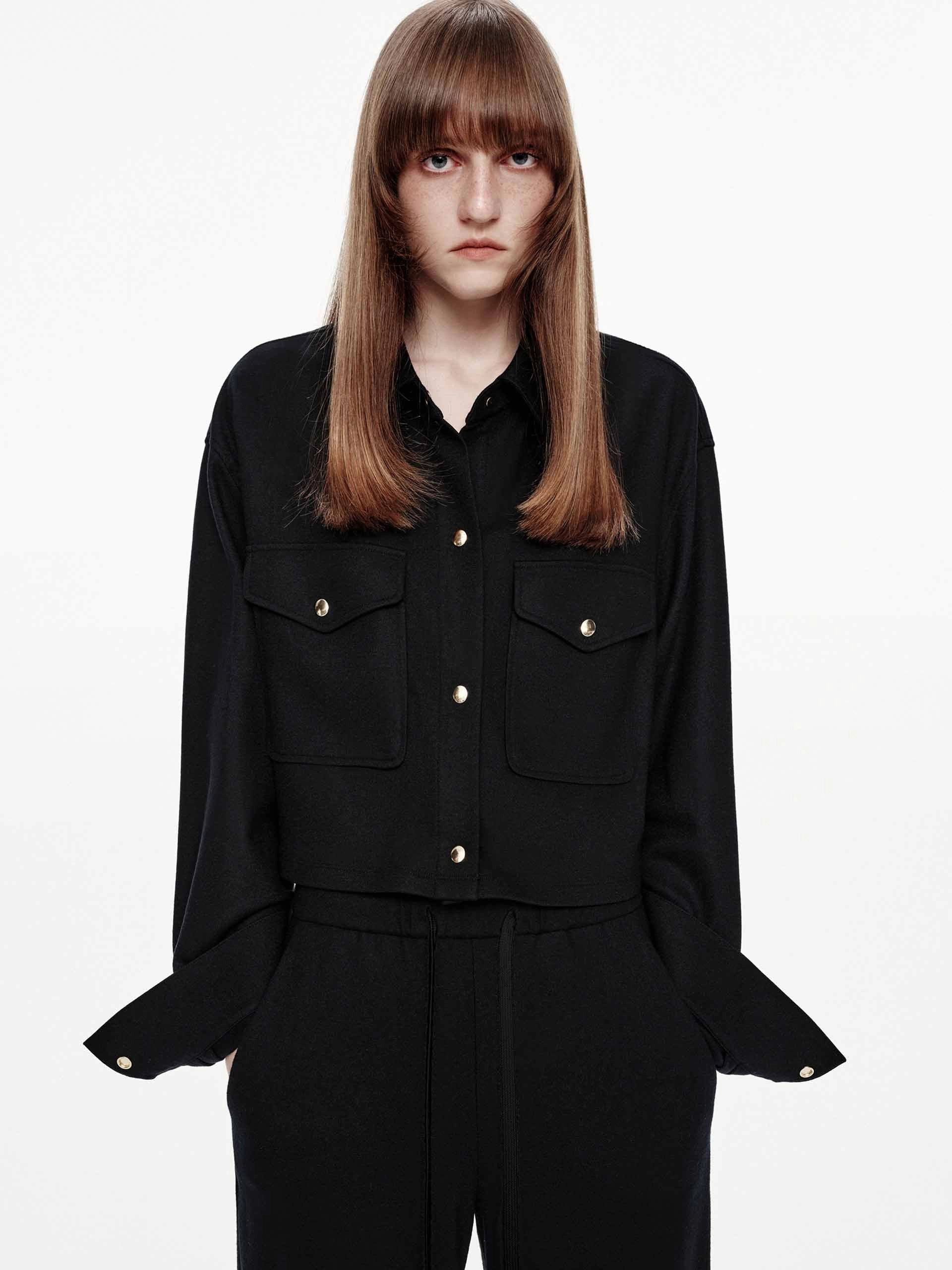 Wool Blend Cropped Jacket Standard