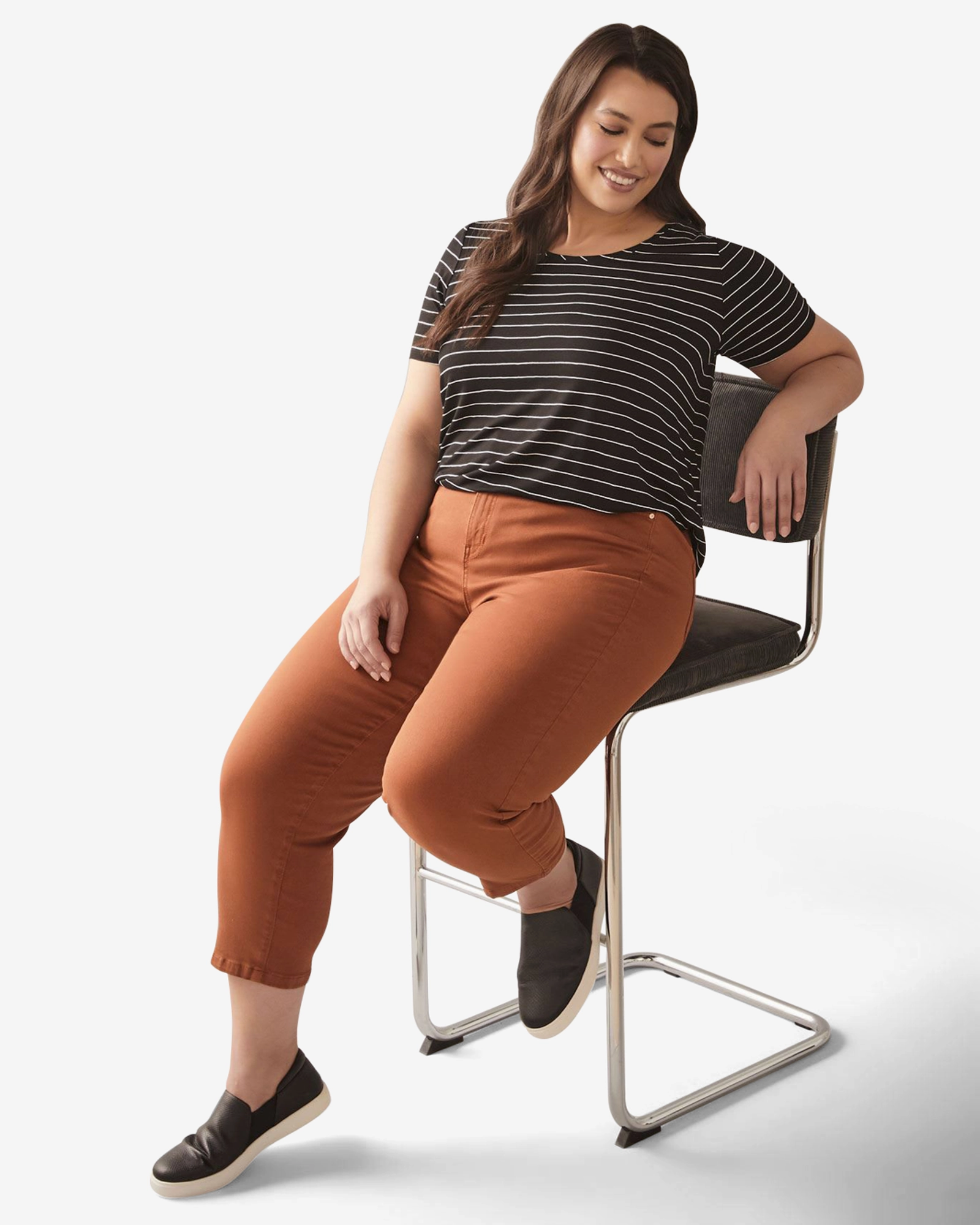 Jessie Cropped Jeans | Brown Casual Energy