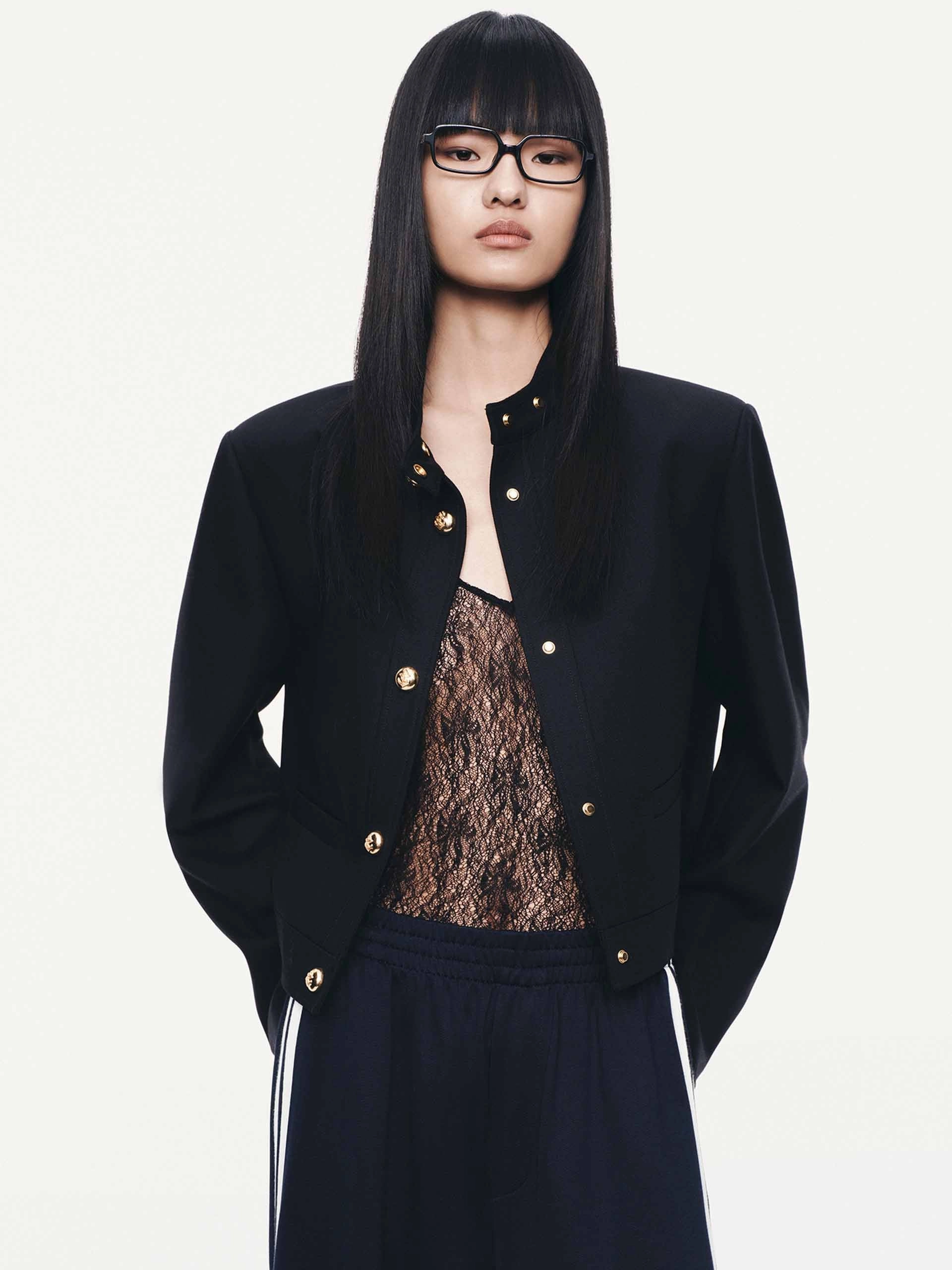 Lockdown Hood Toggle Rainy Season Mock Neck Cropped Jacket