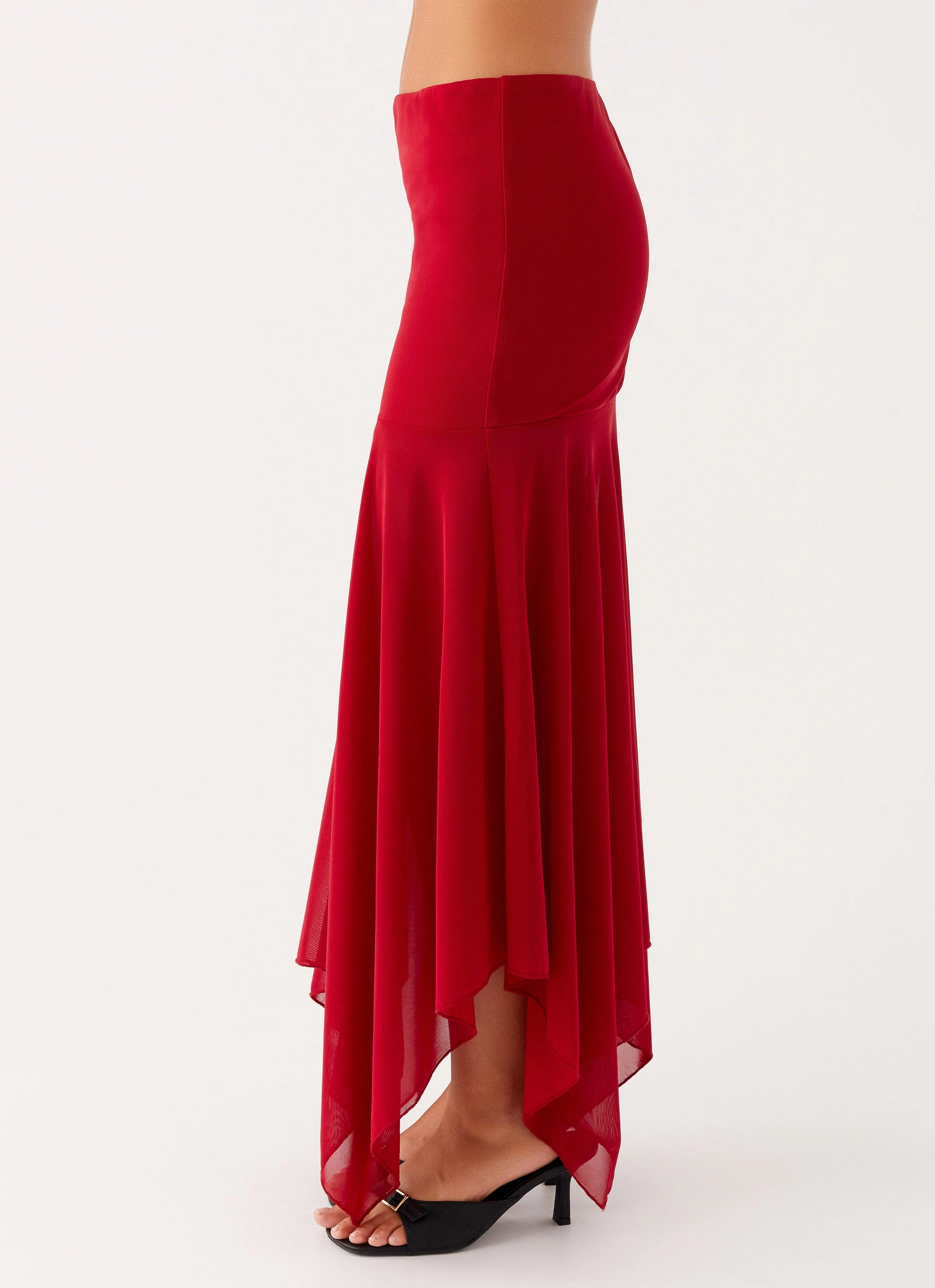 Comfy Style Maternity Friendly Dionne Maxi Skirt - Red