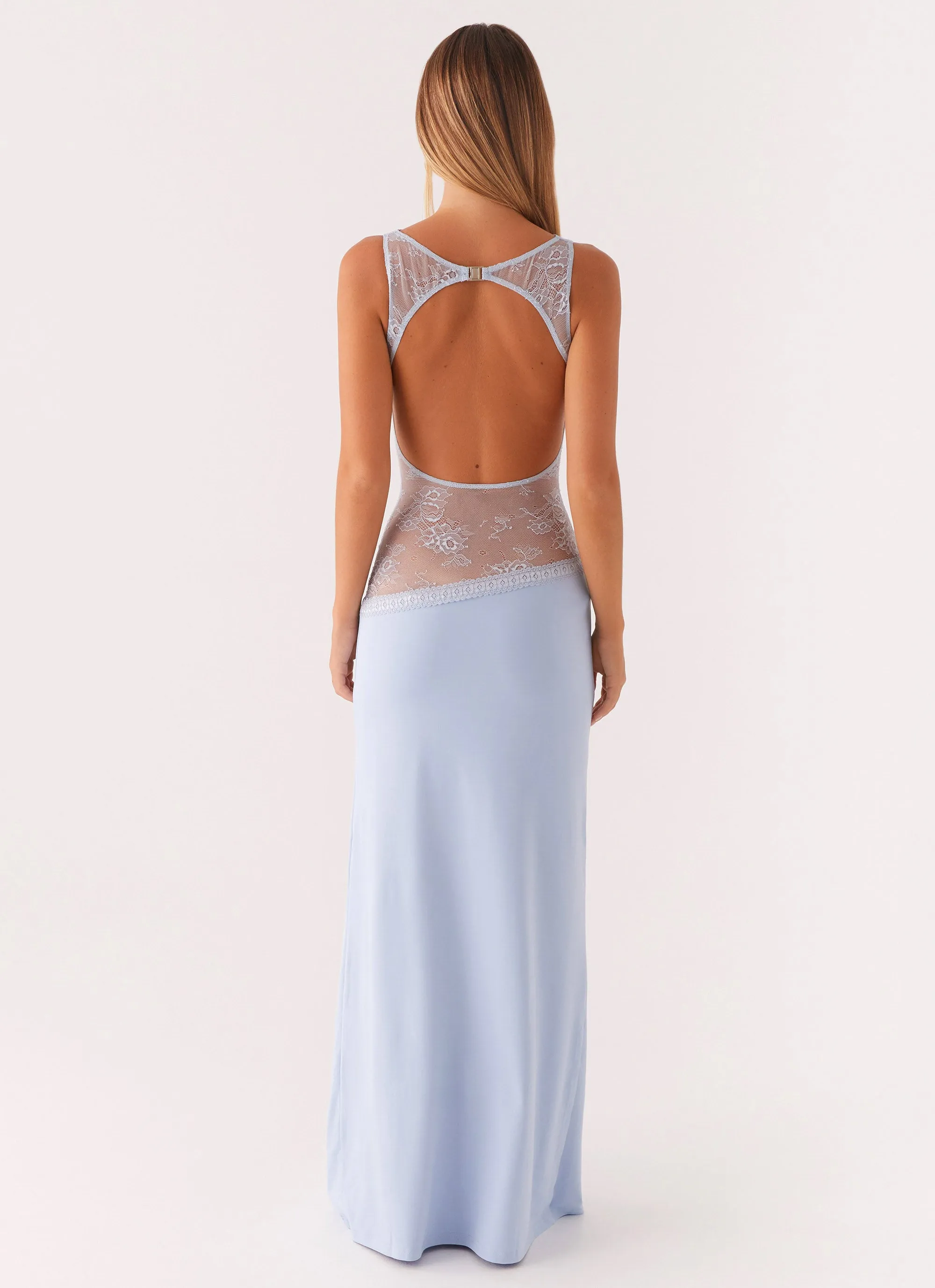 Lucinda Maxi Dress - Blue Mesh-Detail