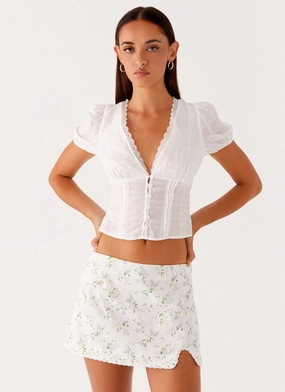 Business Meeting Disconnect Mini Skirt - Vintage Ditsy Floral