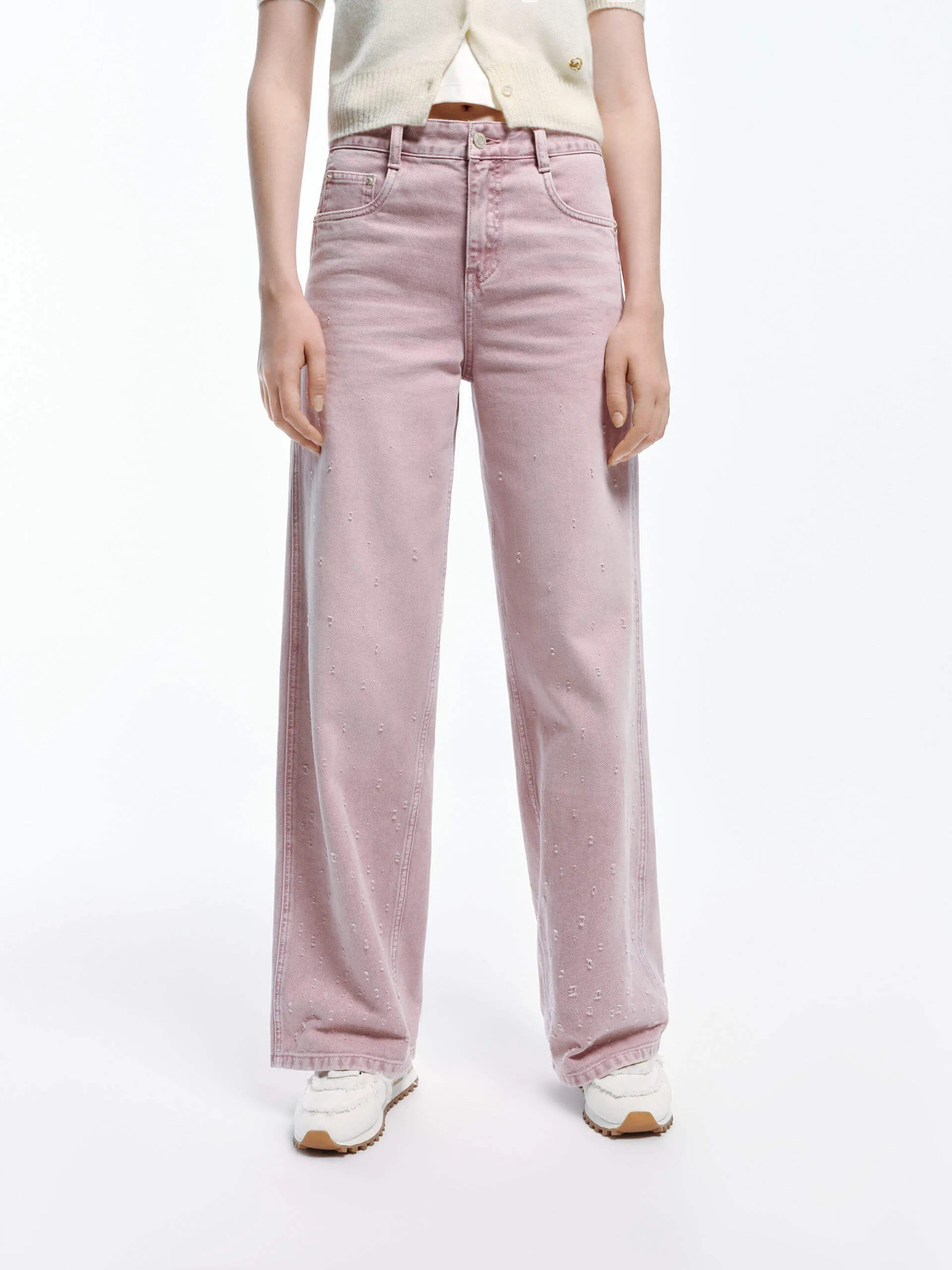 Distressed Straight Leg Jeans All Use Wear