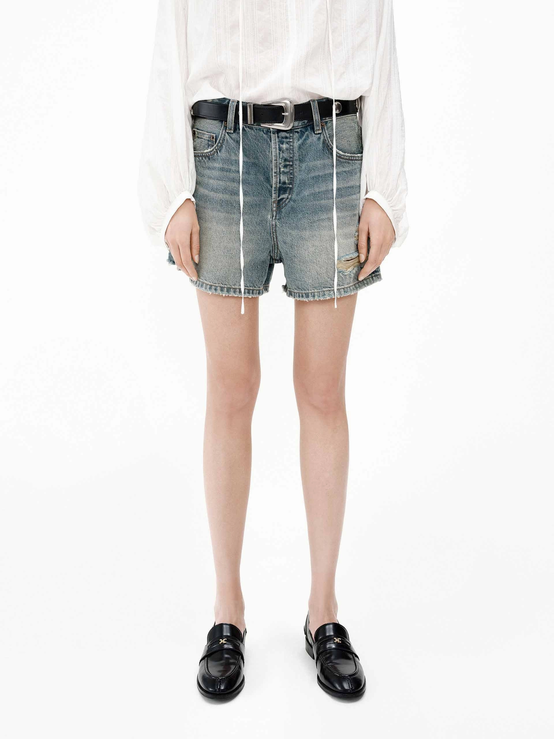 shorts set Sport Fit Distressed Cotton Shorts