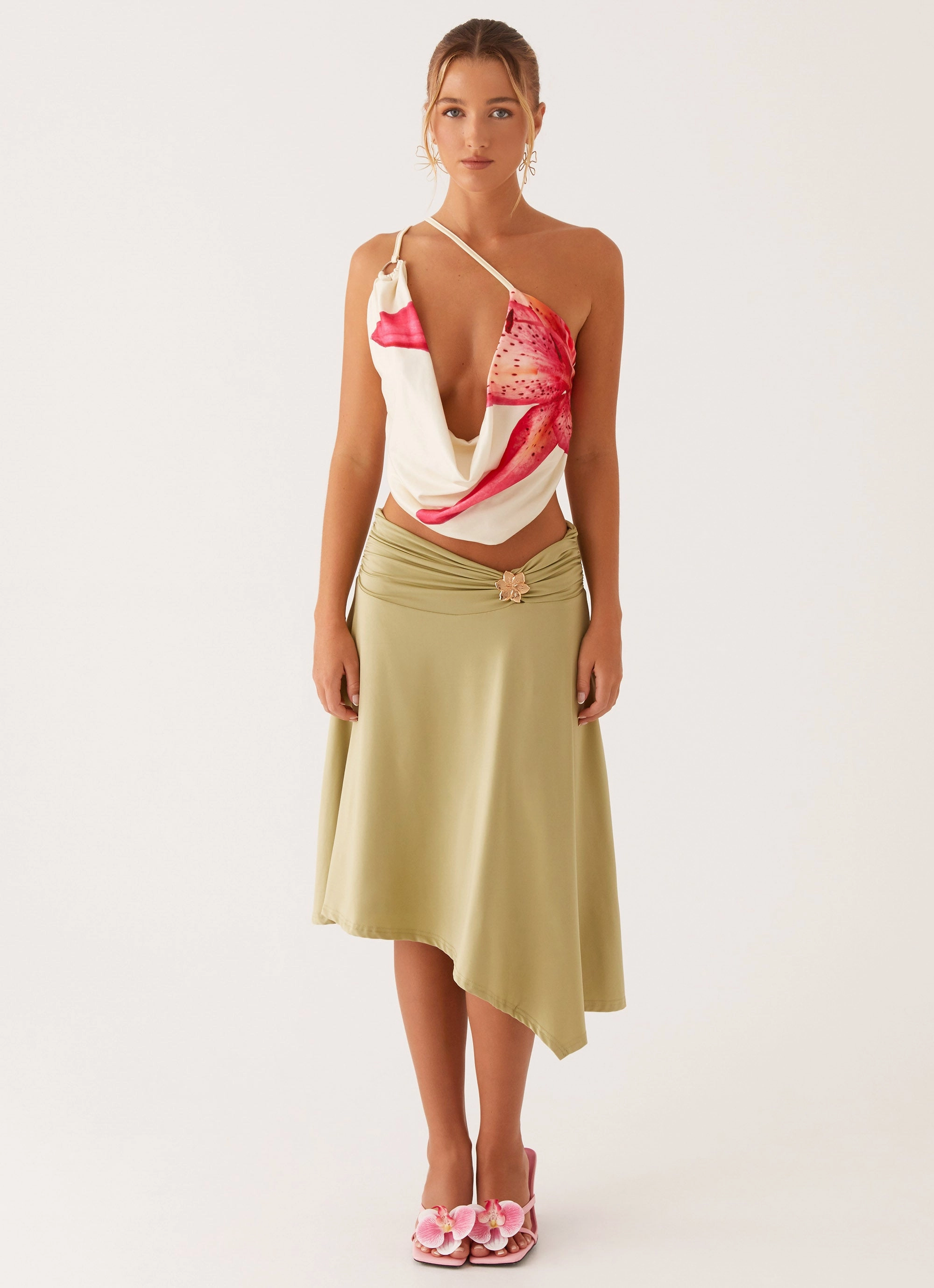 Year Round Style Dolly Midi Skirt - Green