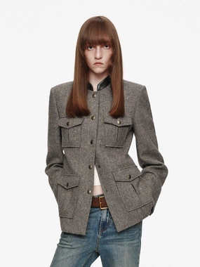 Donegal Tweed Button Coat High Tensile Reinforcement