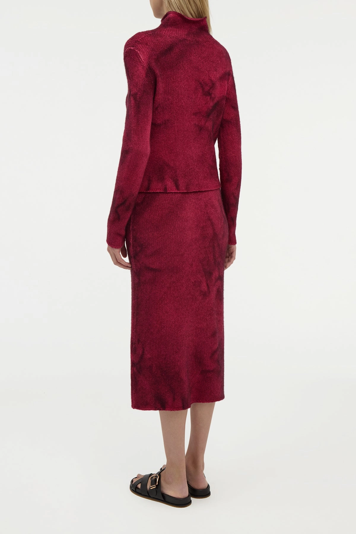 Interlock Knit Body Dorcas Knit Midi Skirt in Bordeaux Cashmere