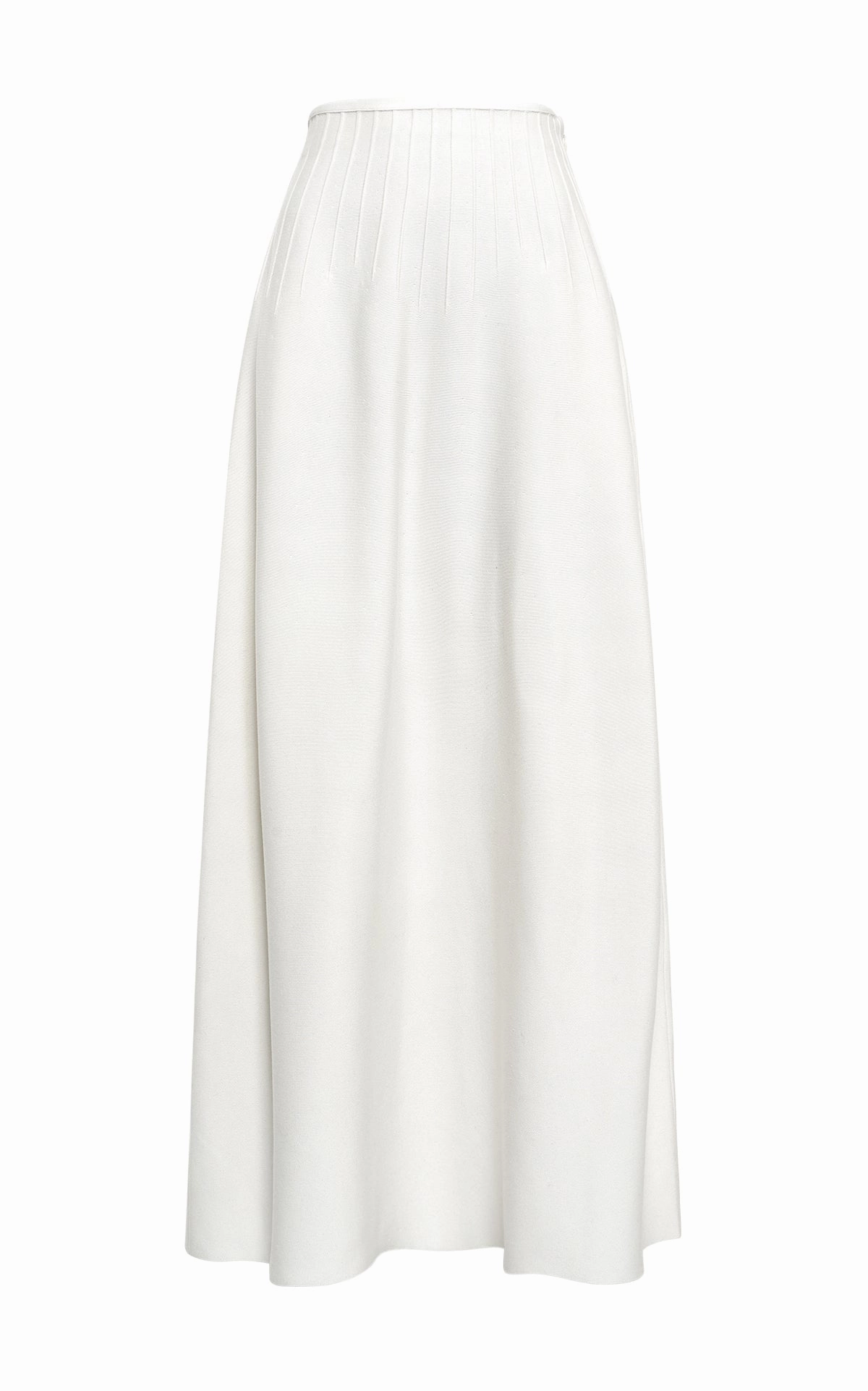 Annamaria Knit Maxi Skirt in Ivory Silk ZeroWaste Production Multipanel Construction