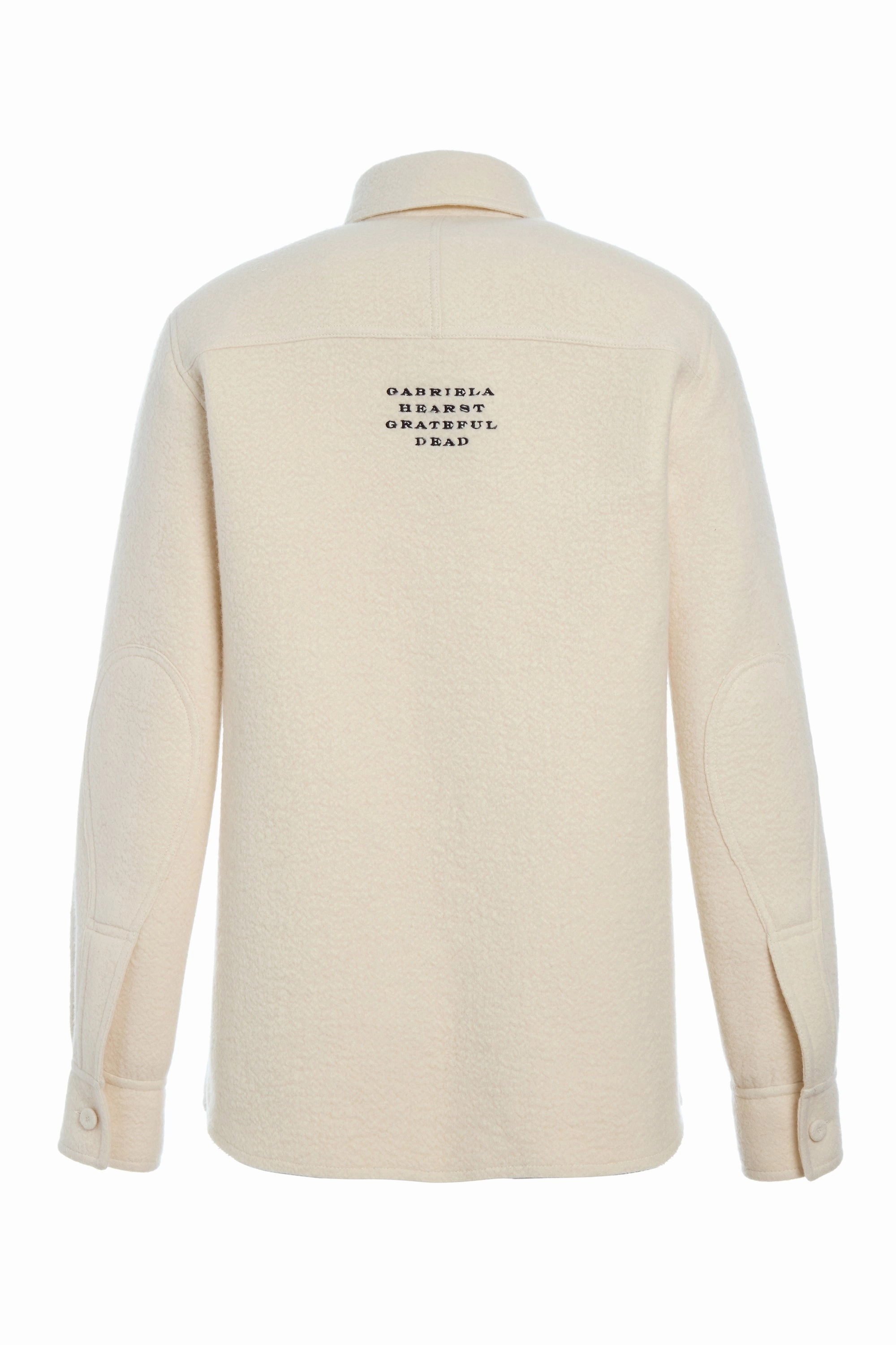 All Day Fit Eco Conscious Dye Process John Austin Shirt in Ivory Double-Face Recycled Cashmere Felt