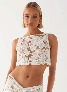 Limited Edition Fiorella Floret Top - Ivory