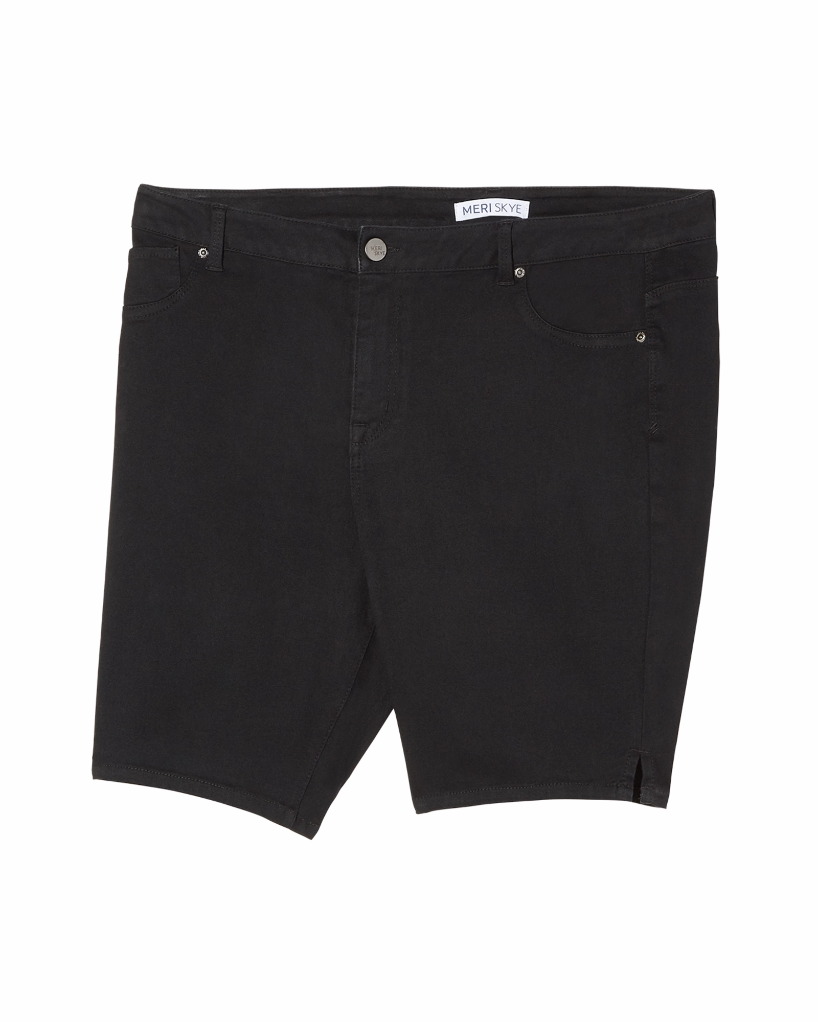 Textured Party Look Soft Night Out Traveler Gear Stylish Coleman Bermuda Short with Slit Detail | Black