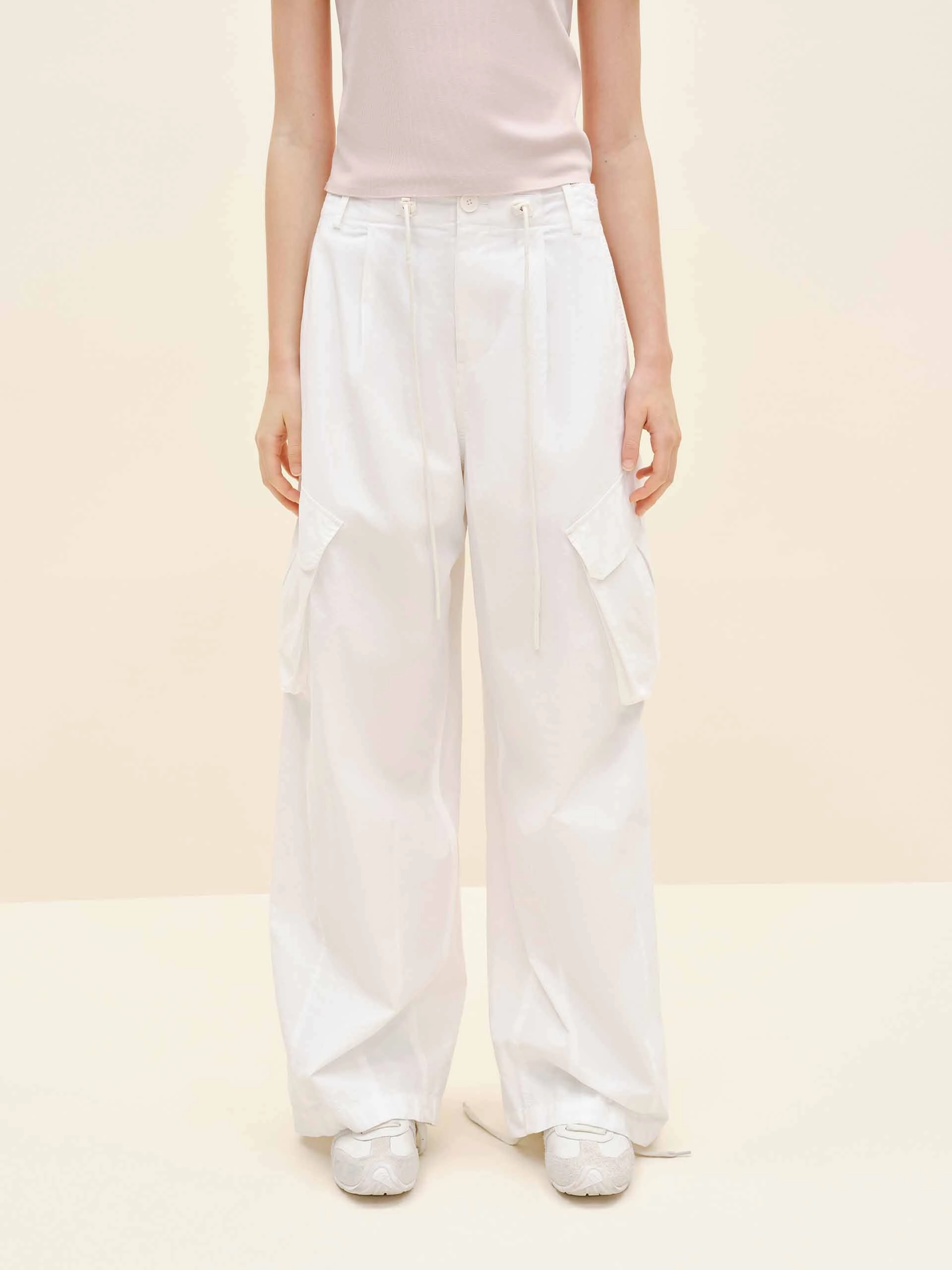 Drawstring Cargo Trousers DoubleLayeredKnees All terrain