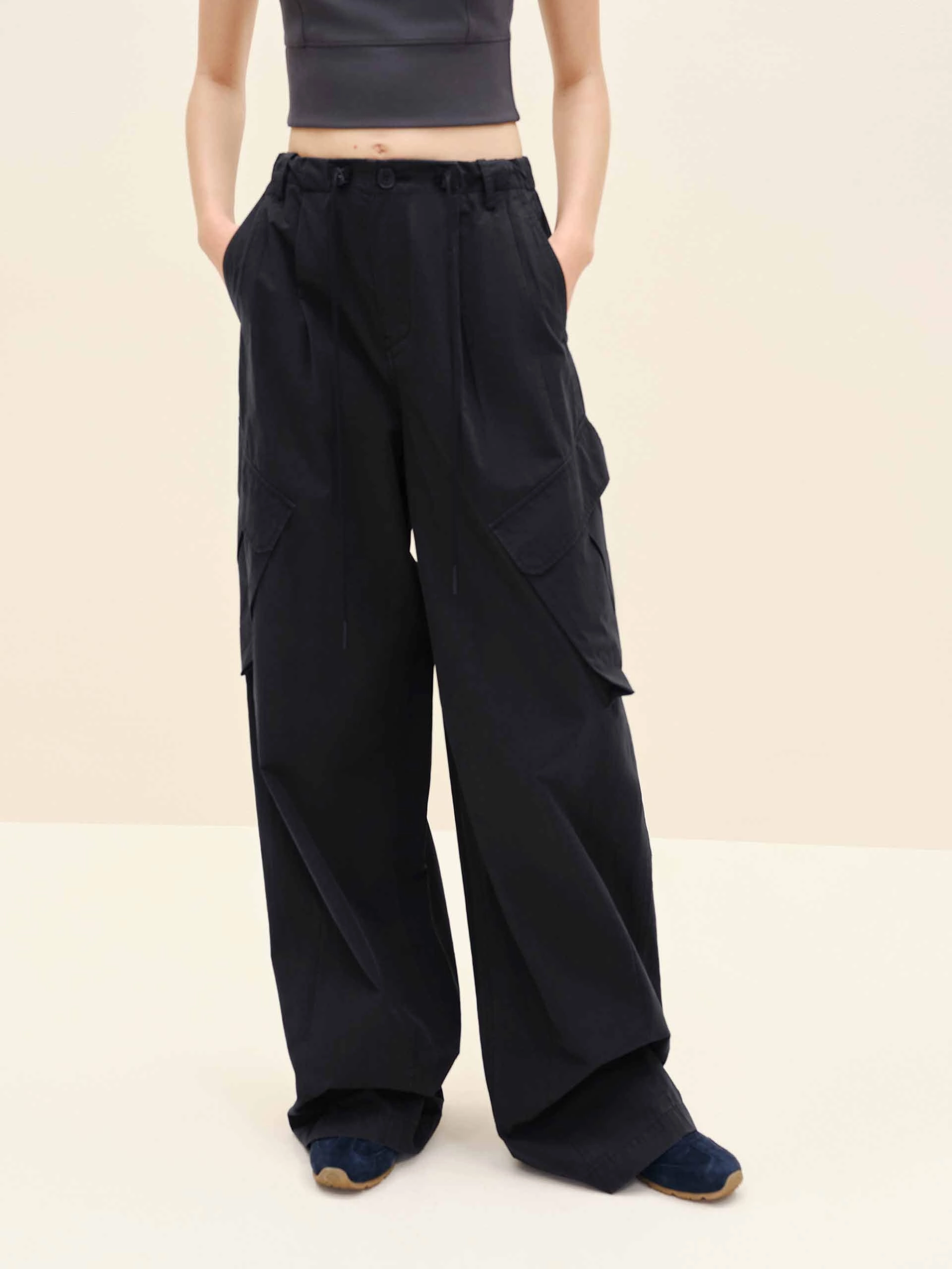 Drawstring Cargo Trousers Light Reflective Details DurableReinforcedMaterial