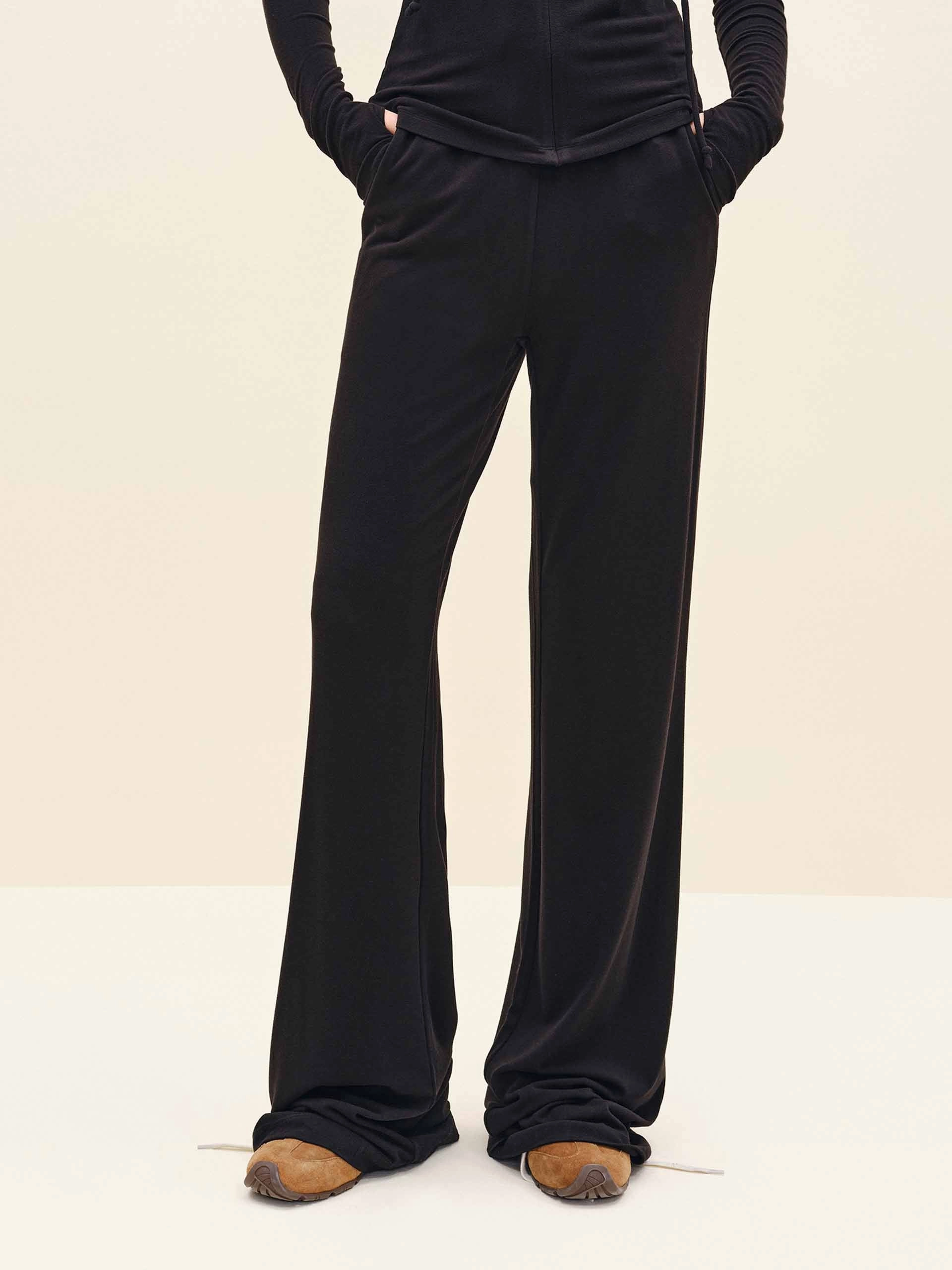 Flex Movement Drawstring Flared Trousers