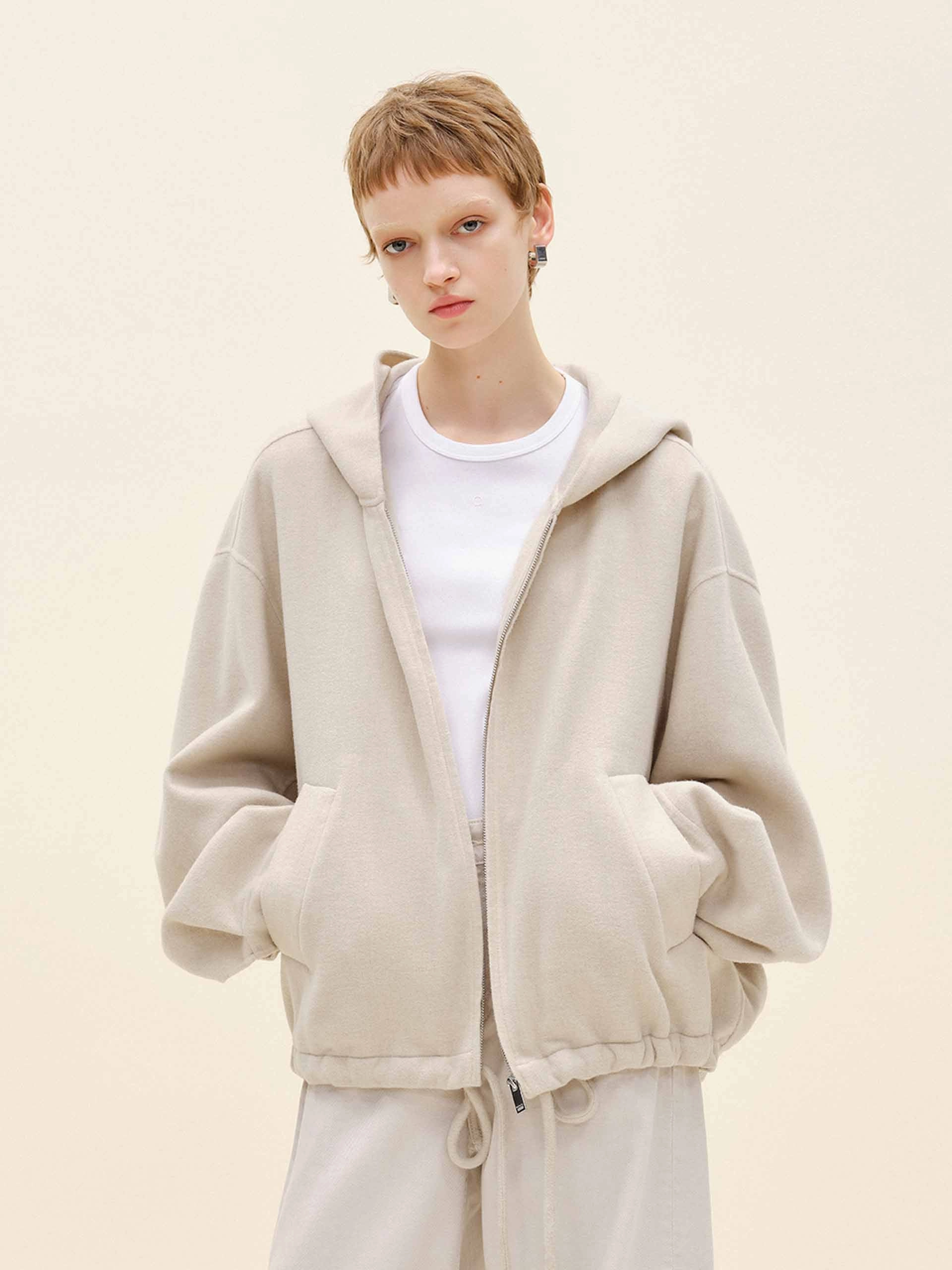 Clean Fit Design Non Bulky Insulation Drawstring Hem Hooded Coat