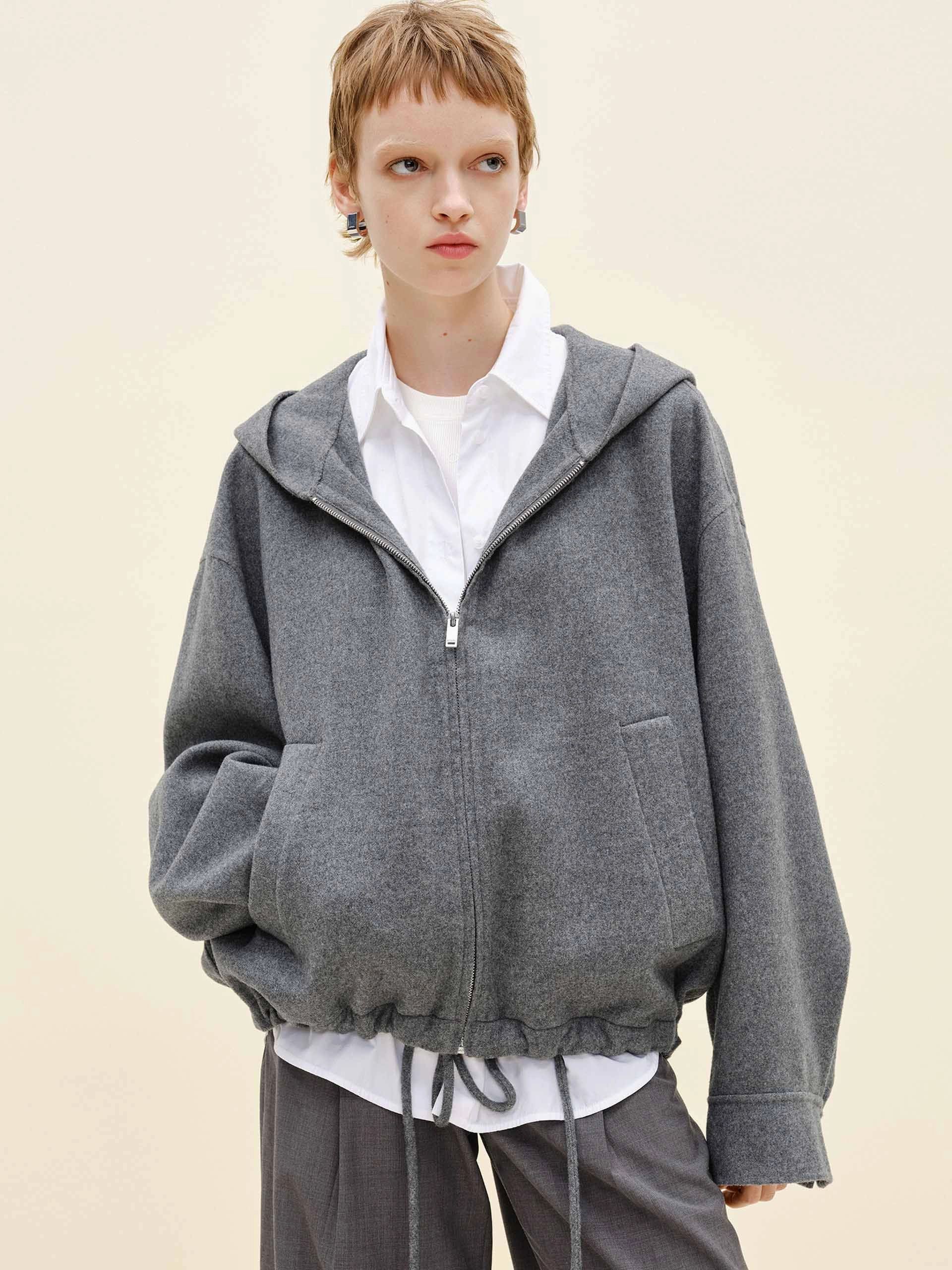 OdorControlTreatment Drawstring Hem Hooded Coat