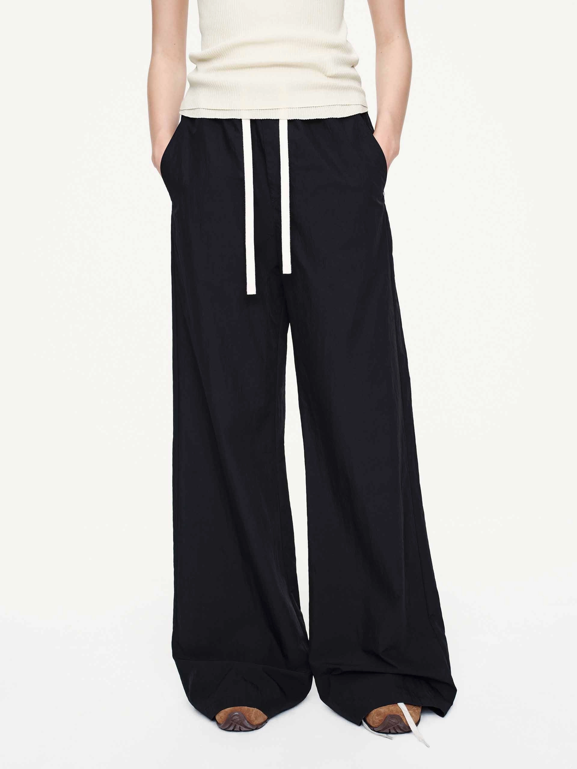 MoistureWickingLining Drawstring High Waist Trousers