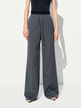 Drawstring Side Pockets Trousers Detachable belt