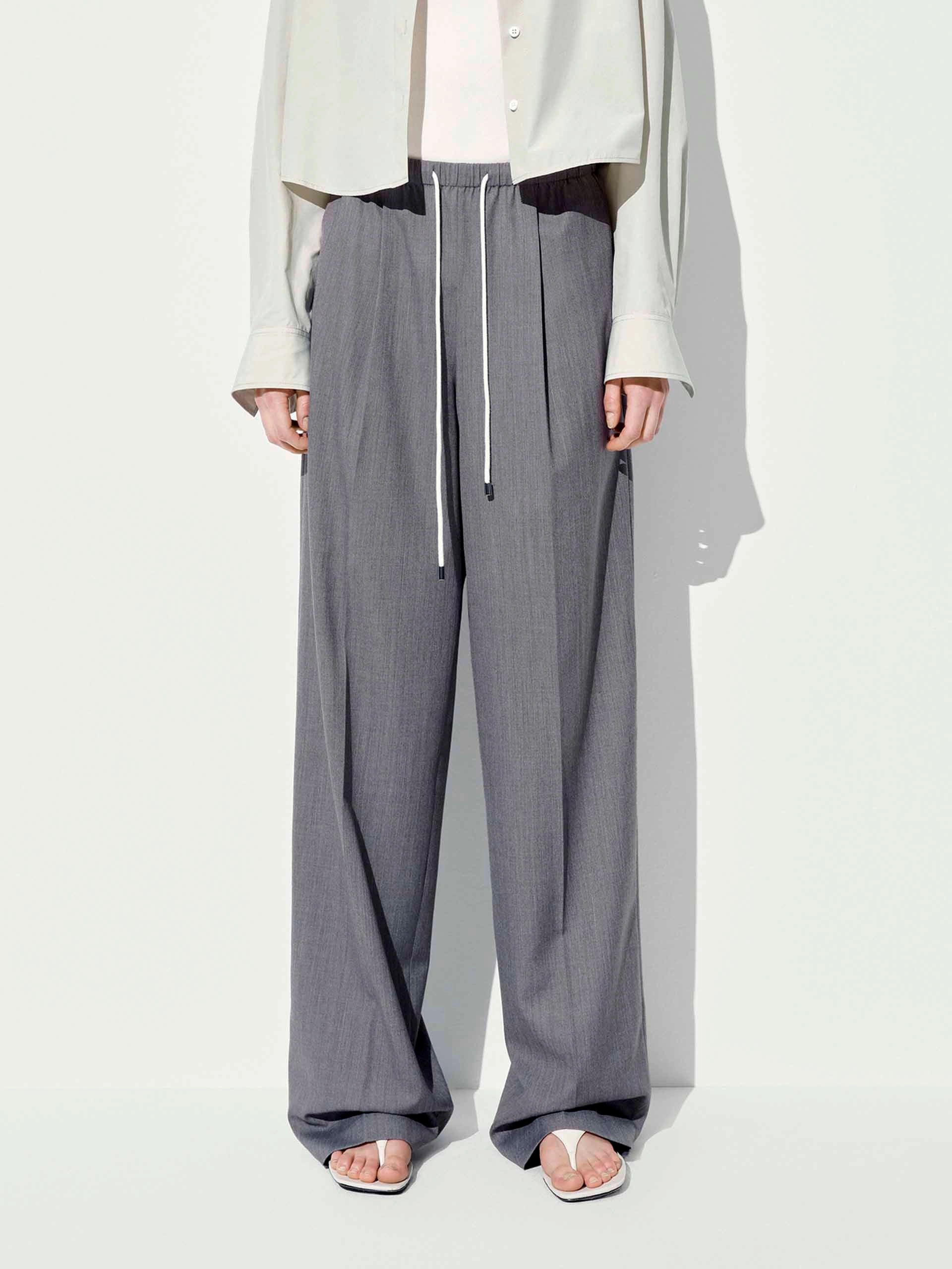 Drawstring Straight Cut Trousers Secure fit