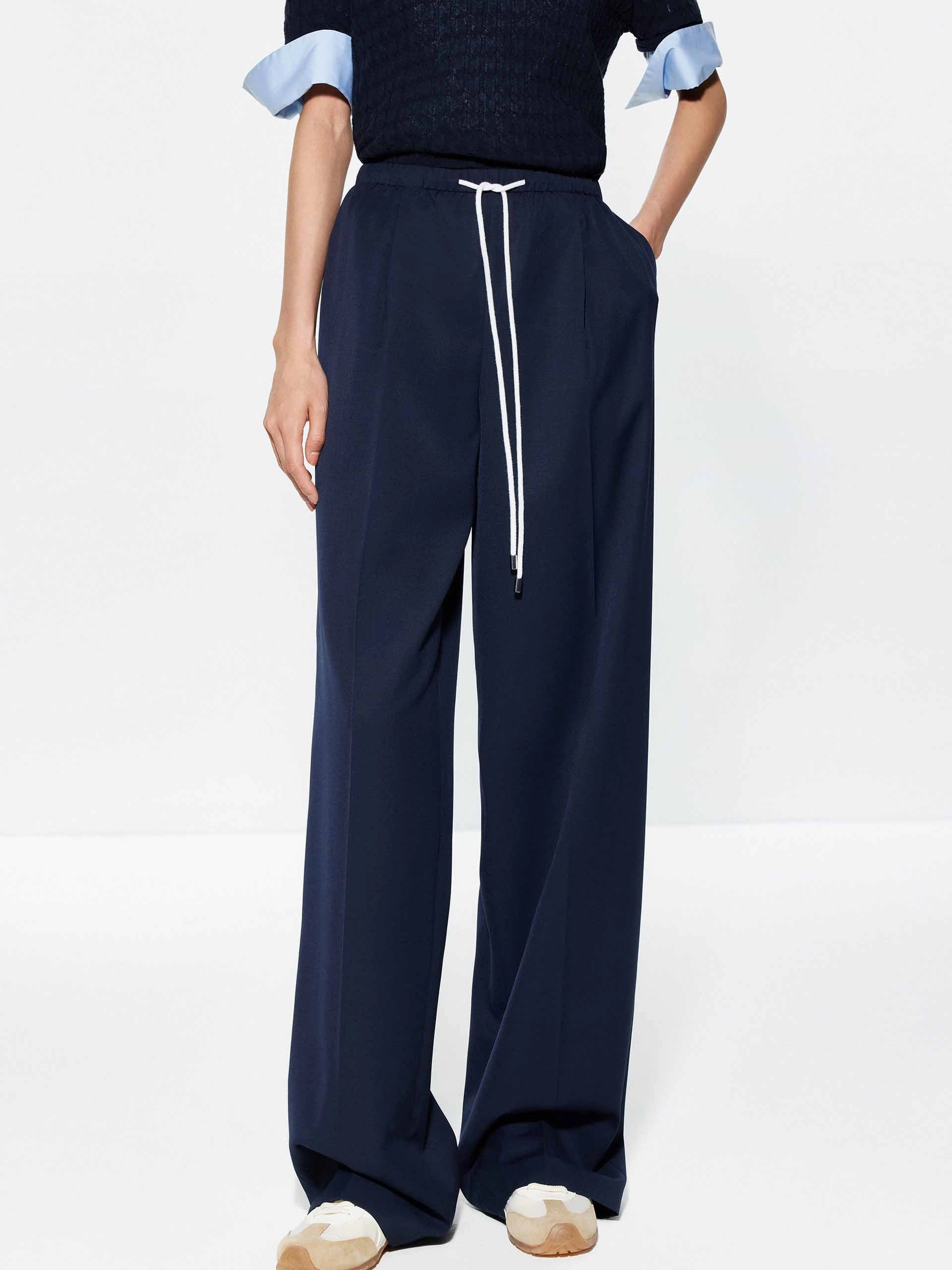 SturdyBeltLoops Drawstring Straight Cut Trousers