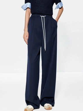 Drawstring Straight Cut Trousers Core Flex