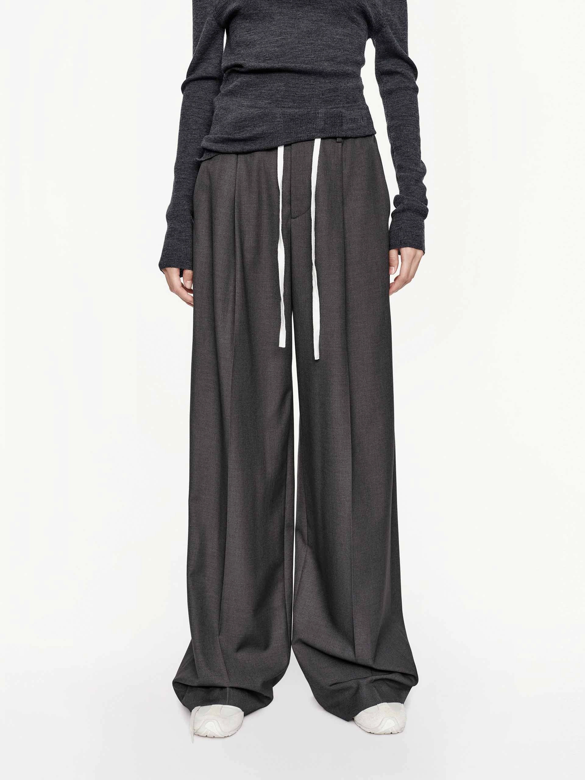 Travel Ready Fit Drawstring Straight Trousers