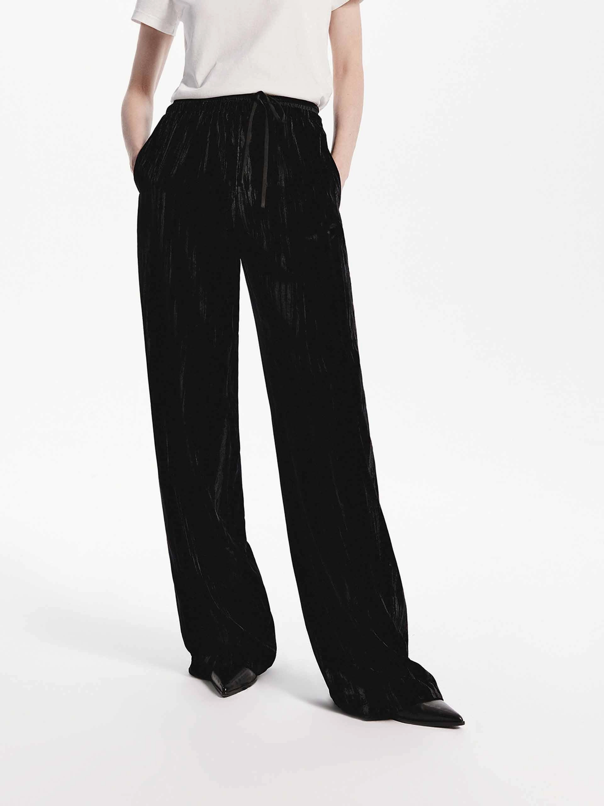 Drawstring Wide Leg Pants Slim Wear Design