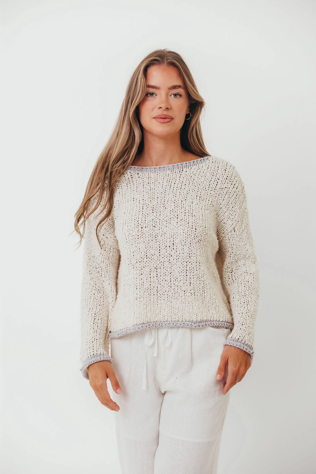 Dreamscape Sweater in Ivory Grey Effortless Comfort