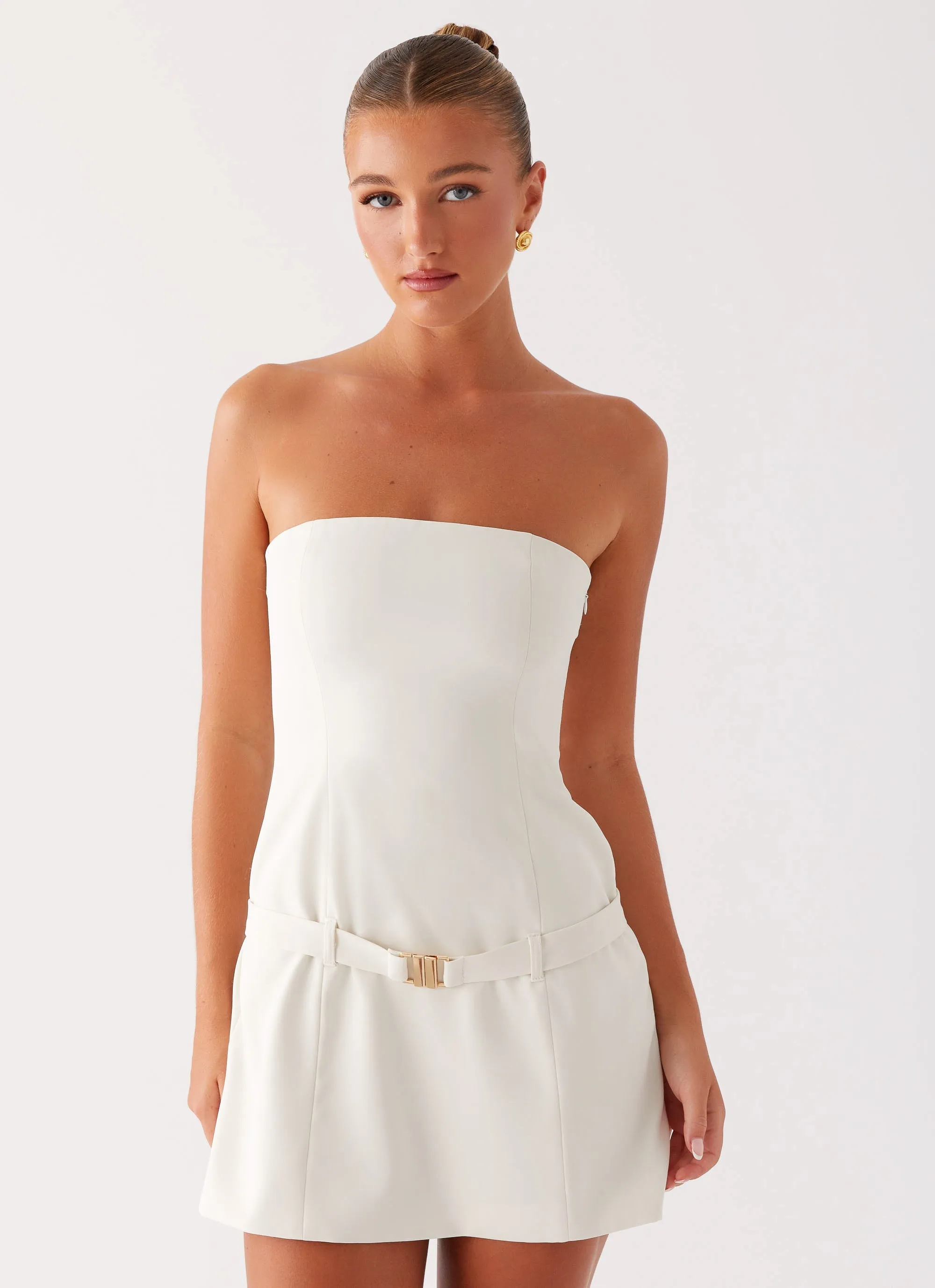 Lume Strapless Mini Dress - Ivory Harmonious Layers