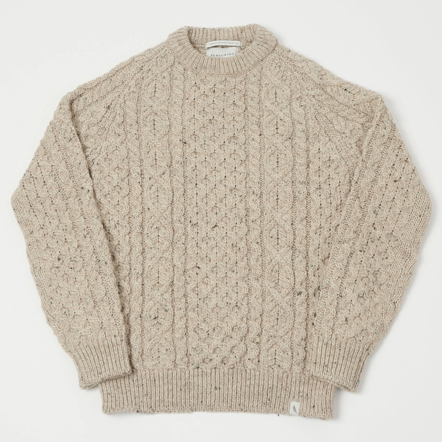 Textured Slub Yarn Wearable Basic Peregrine Hudson Aran Jumper - Skiddaw