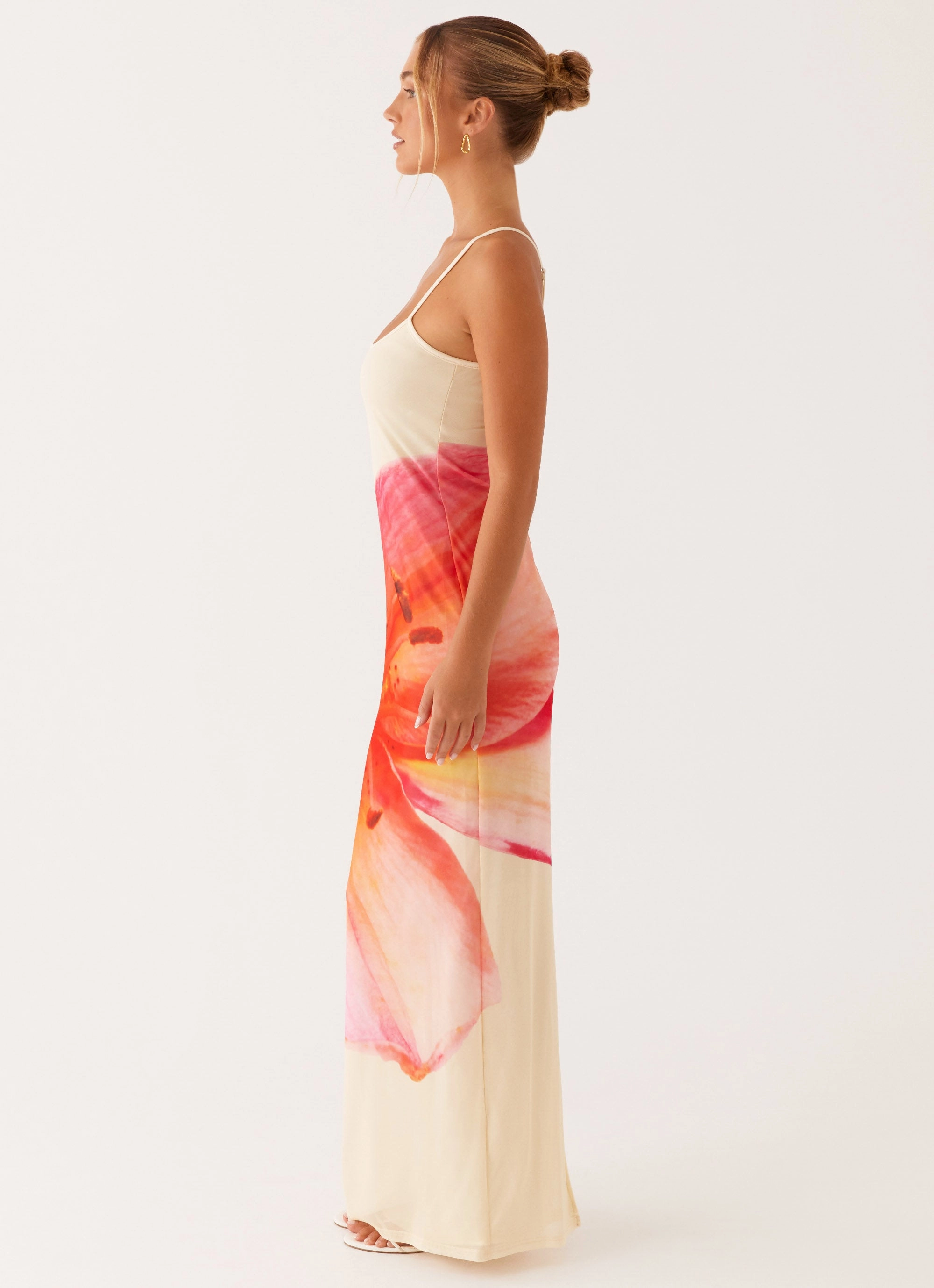 Bad News Mesh Maxi Dress - Yellow Floral Music-Concert