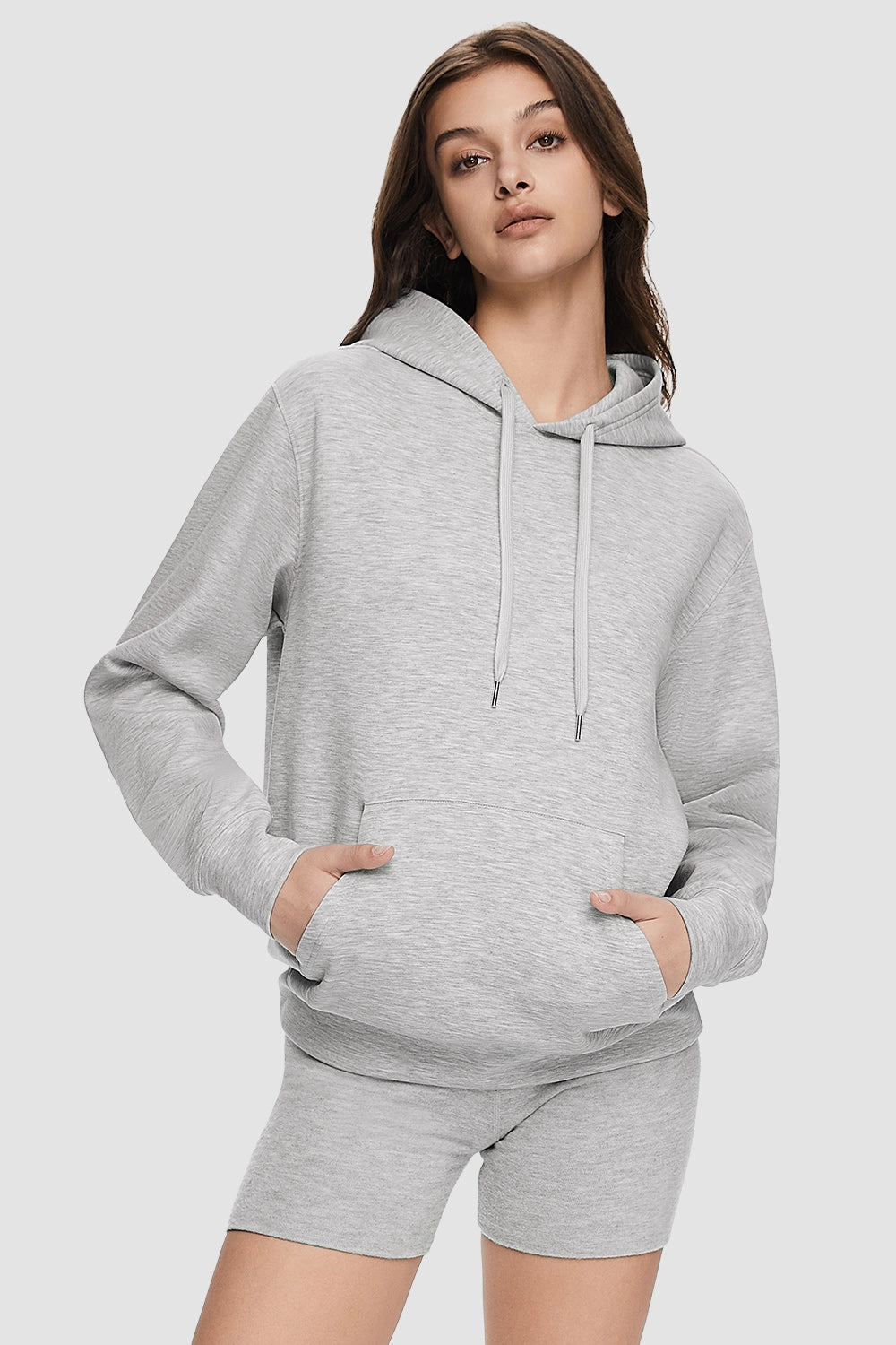 silk blend Tonal Logo Embroidery Athletic Hoodie