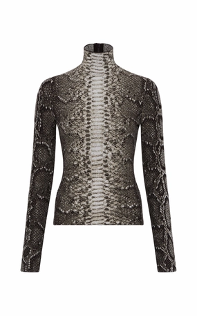 Relaxed Trend Knit Density Options Beda Knit Turtleneck in Greyscale Cashmere Silk