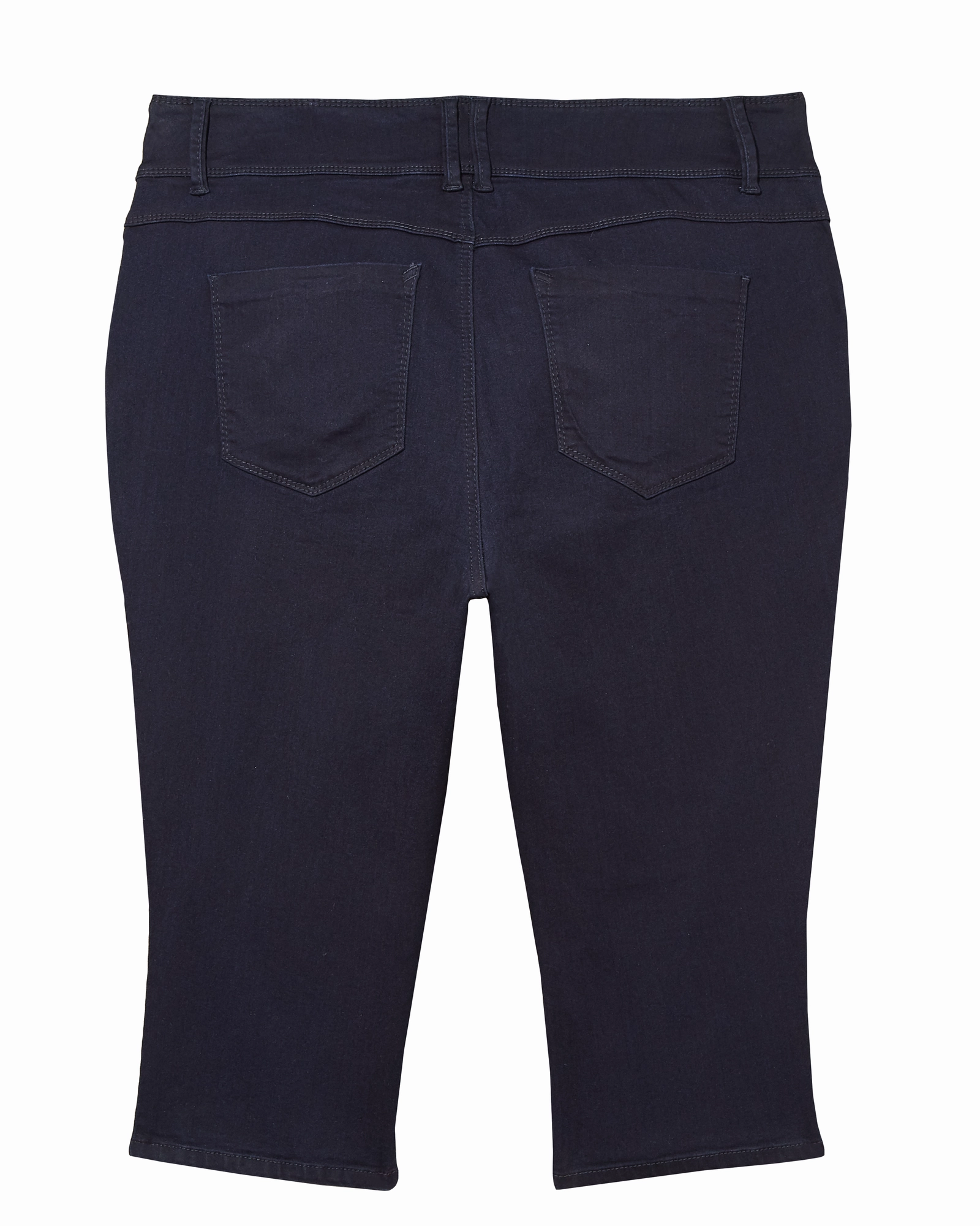 Cary Double Button Contour Capri | Dark Wash Active Days
