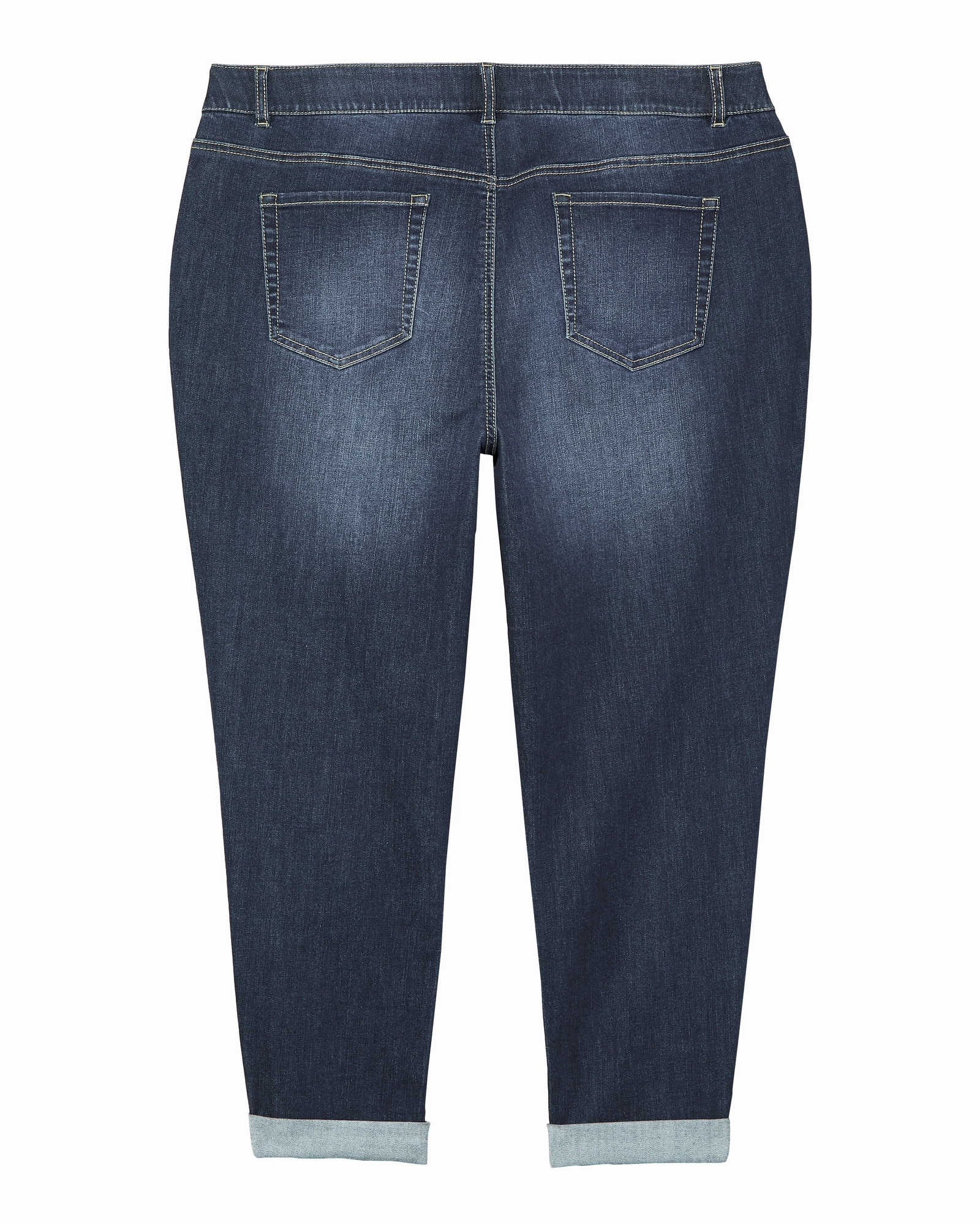 Essential Basics Core Item Greenpoint Destructed Boyfriend with Cuff | Dark Wash