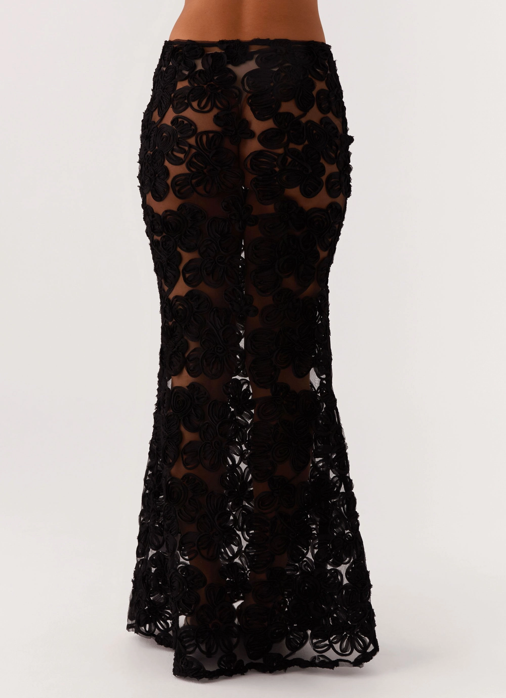 Fiorella Floret Maxi Skirt - Black Teen Fashion