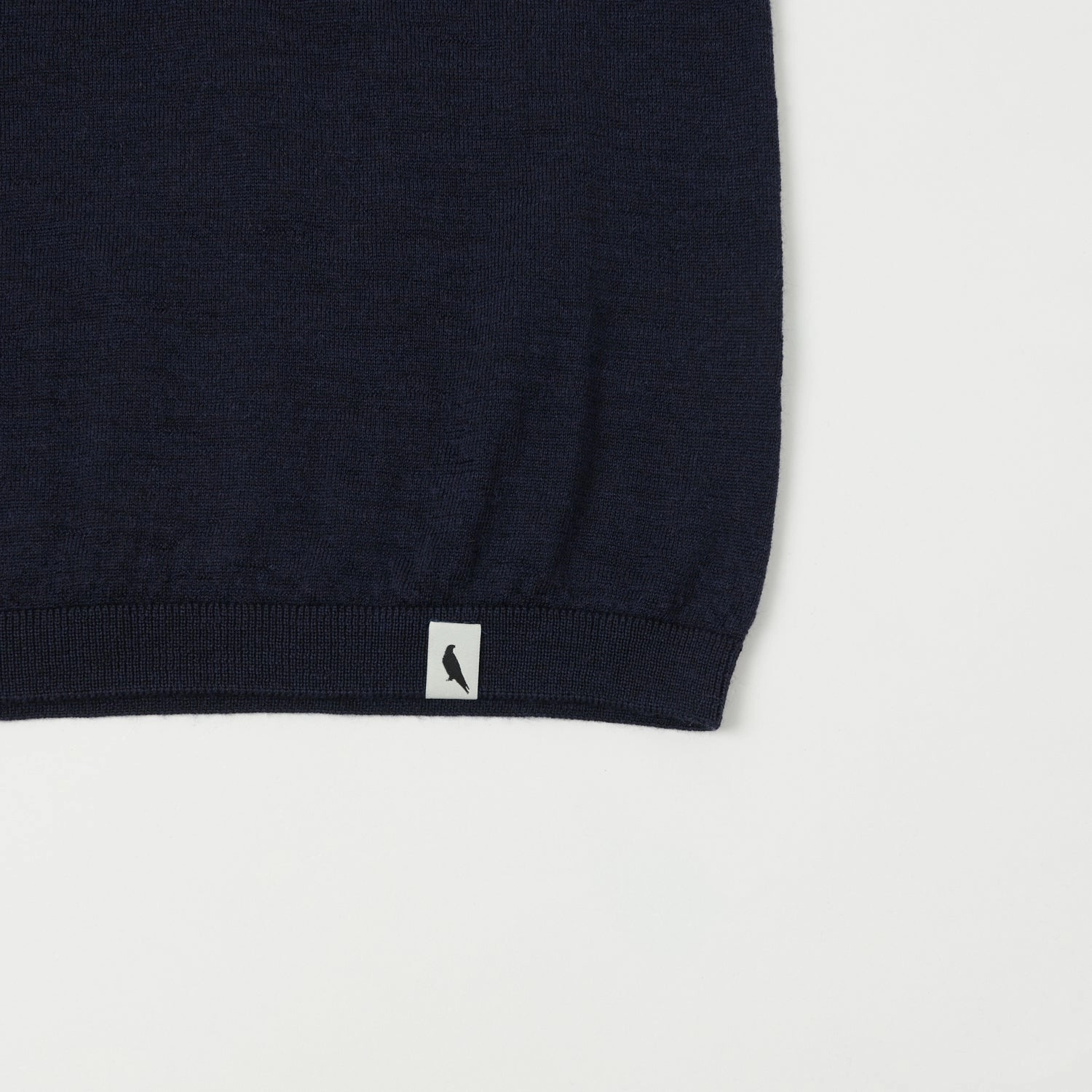 Peregrine Knitted Wool T-Shirt - Navy Brushed Inner Layer