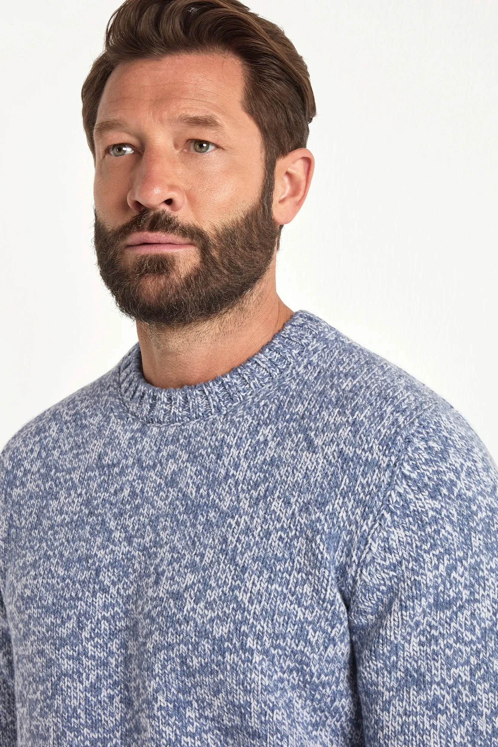 Light blue mouline round neck - Made in Italy Chill Friendly