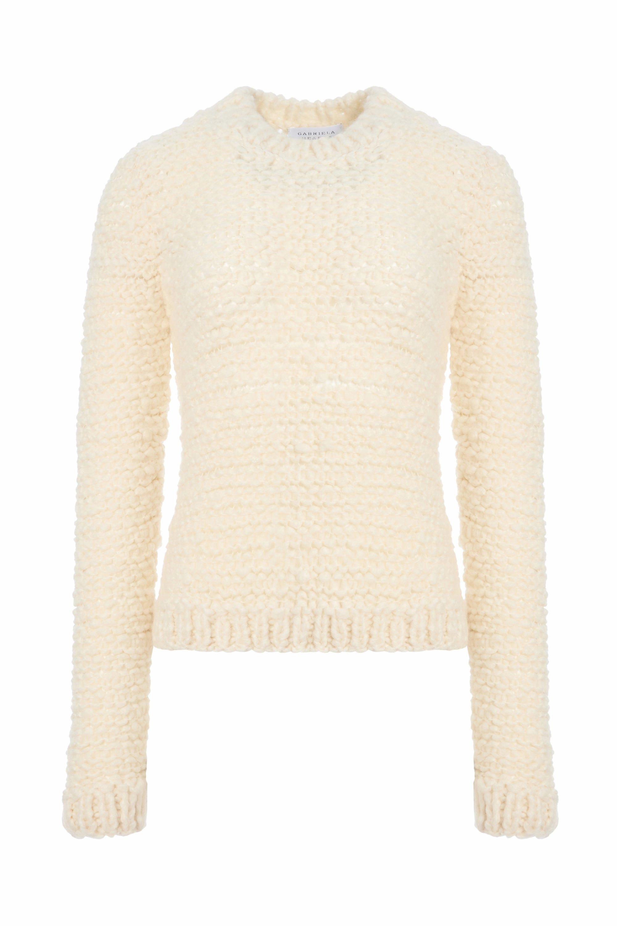 Breezy Day ShrinkResistant Weave Durand Knit Sweater in Ivory Welfat Cashmere