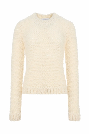 Breezy Day ShrinkResistant Weave Durand Knit Sweater in Ivory Welfat Cashmere