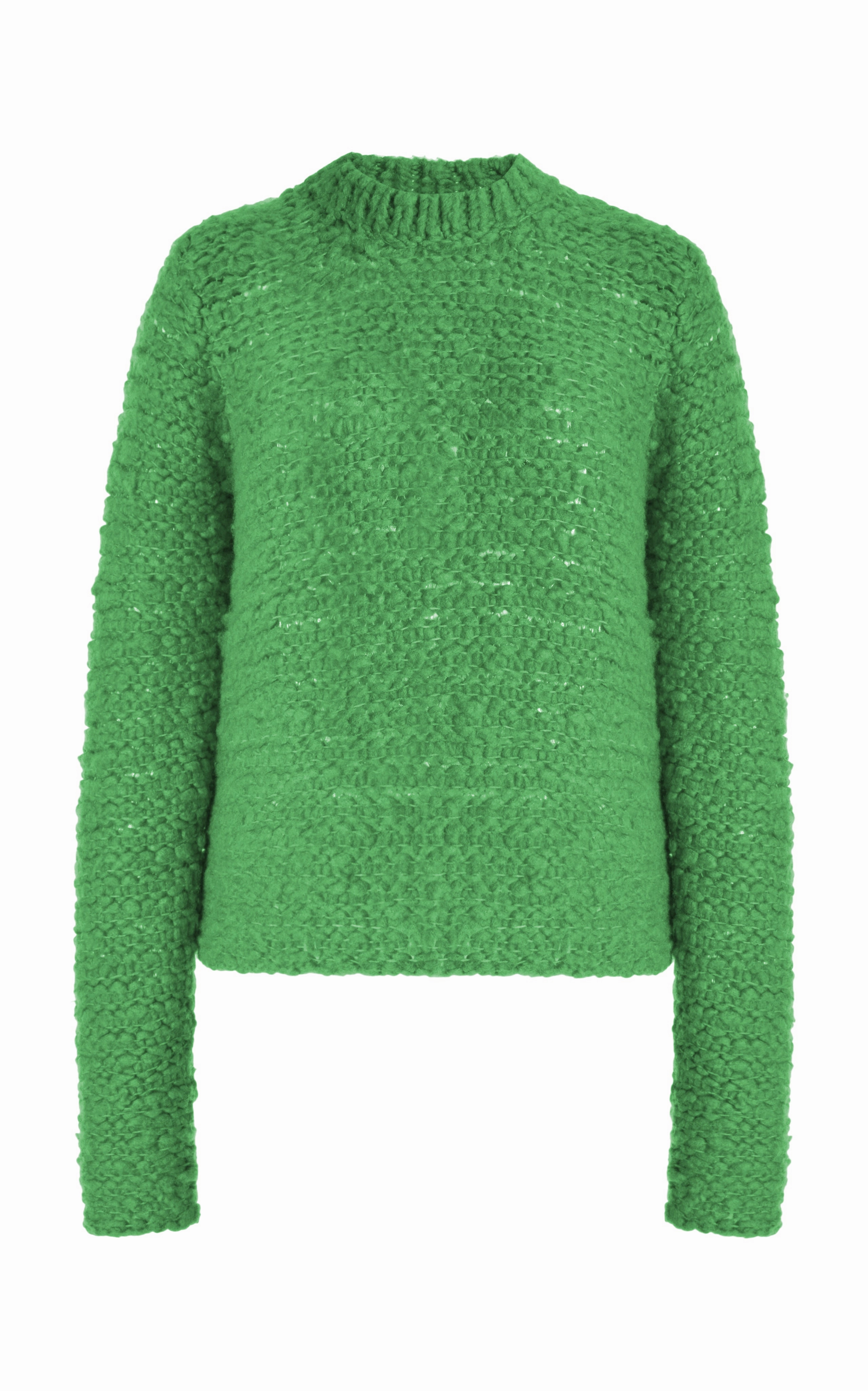 Temperature control Durand Knit Sweater in Peridot Green Welfat Cashmere