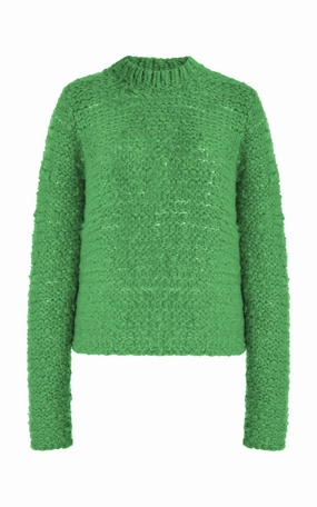 Temperature control Durand Knit Sweater in Peridot Green Welfat Cashmere