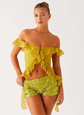 Resilience individuality Dylan Off Shoulder Top - Lime